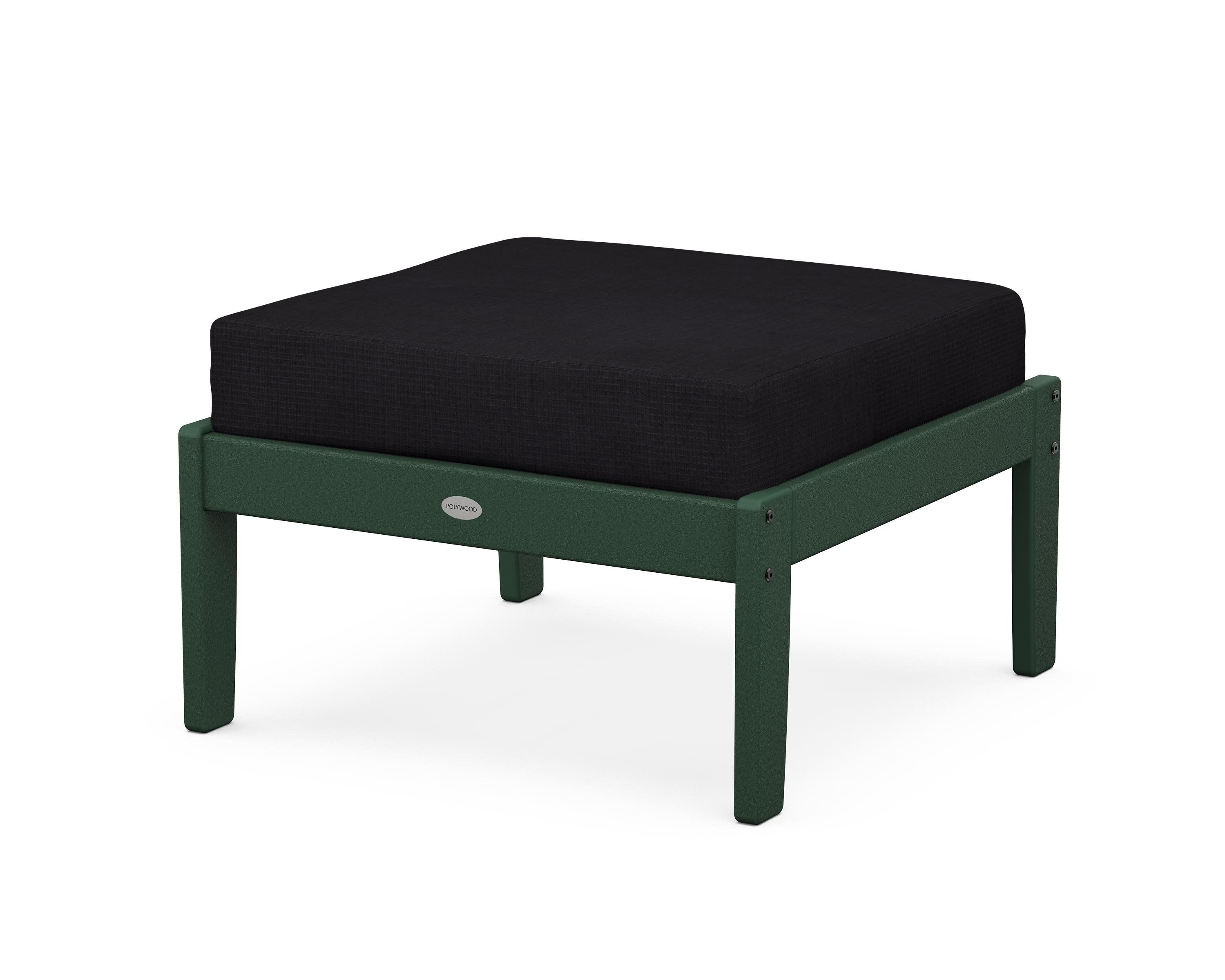 Braxton Deep Seating Ottoman in Green / Midnight Linen
