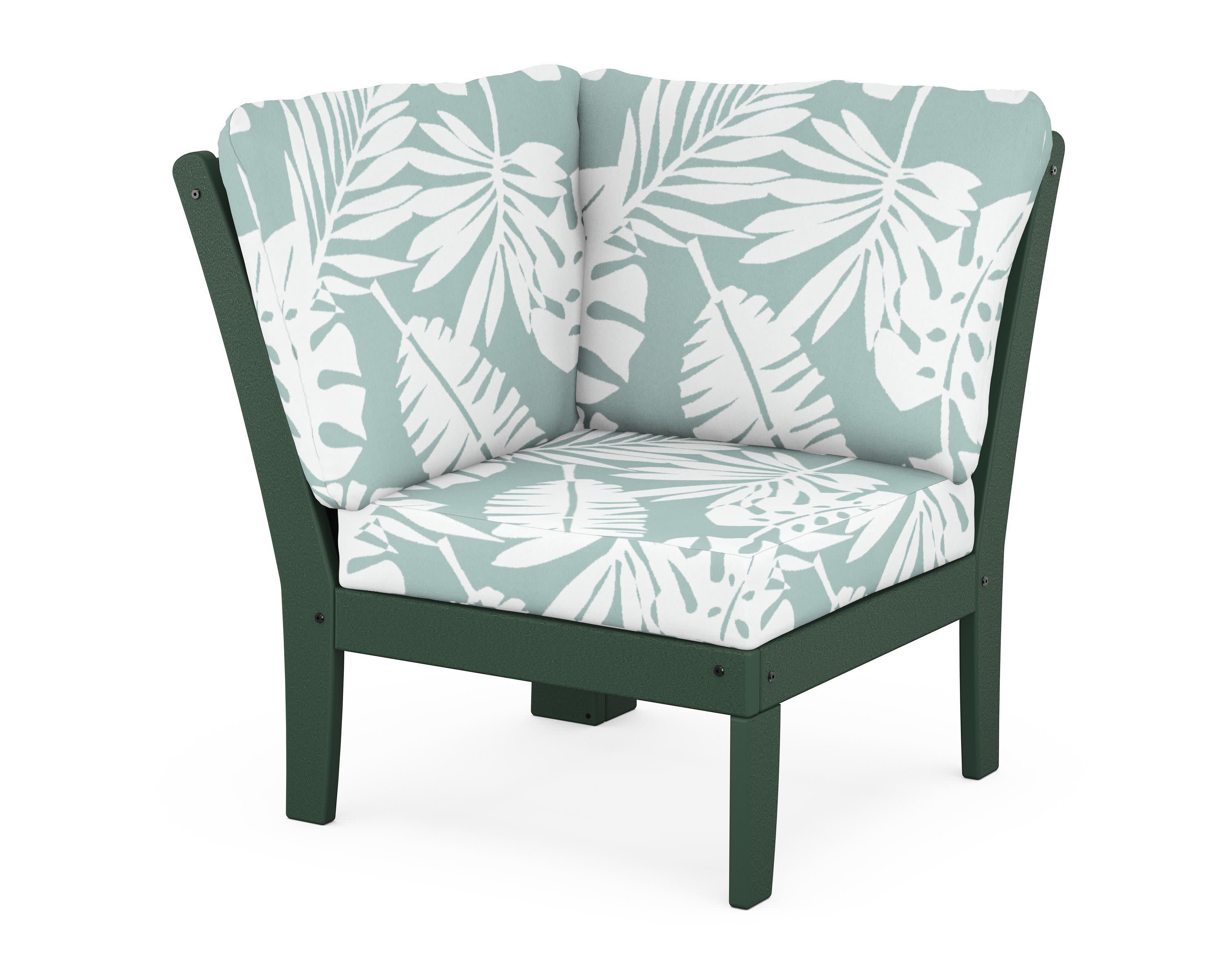 Braxton Modular Corner Chair in Green / Leaf Glacier Spa