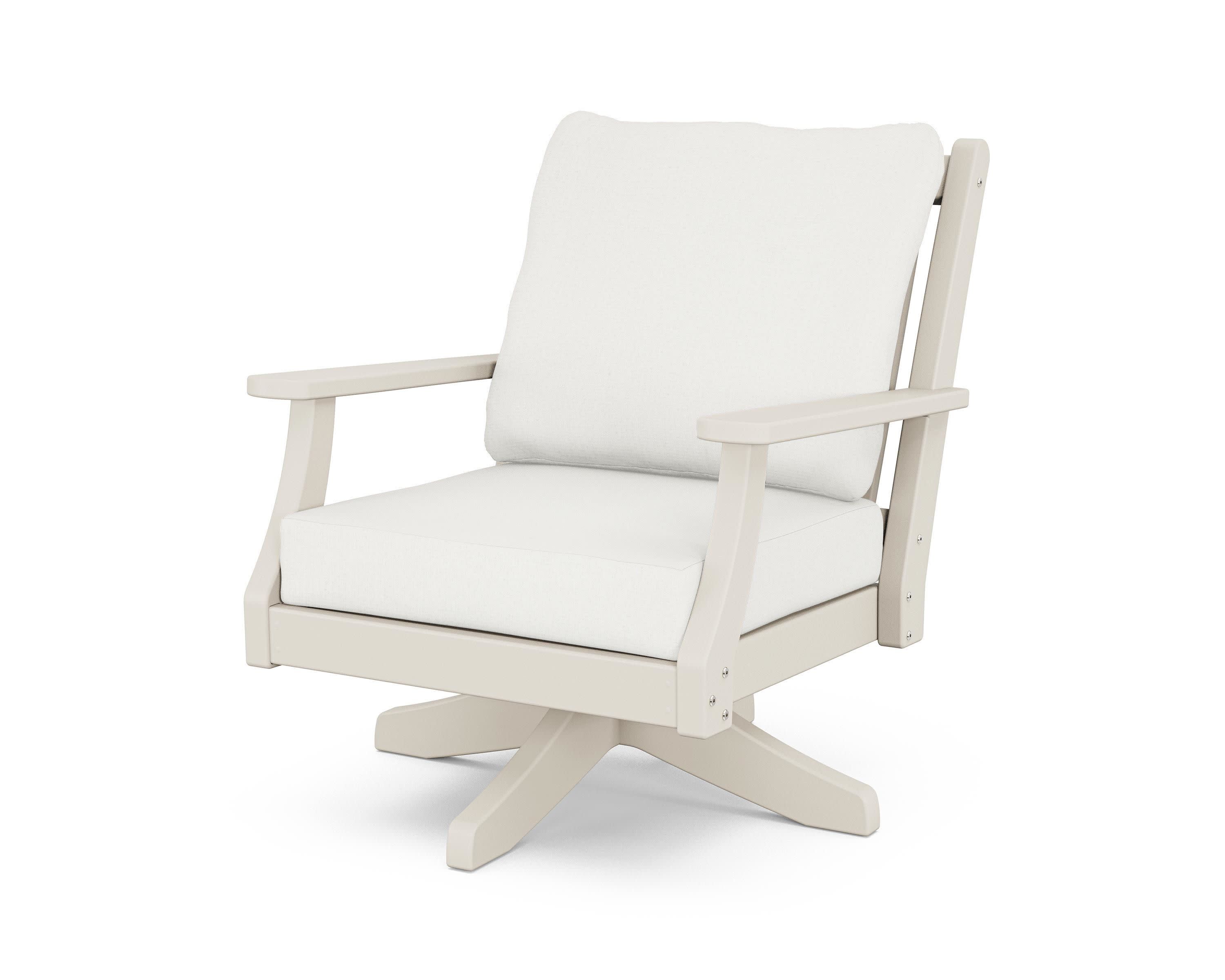 Wovendale Deep Seating Swivel Chair in Sand / Natural Linen