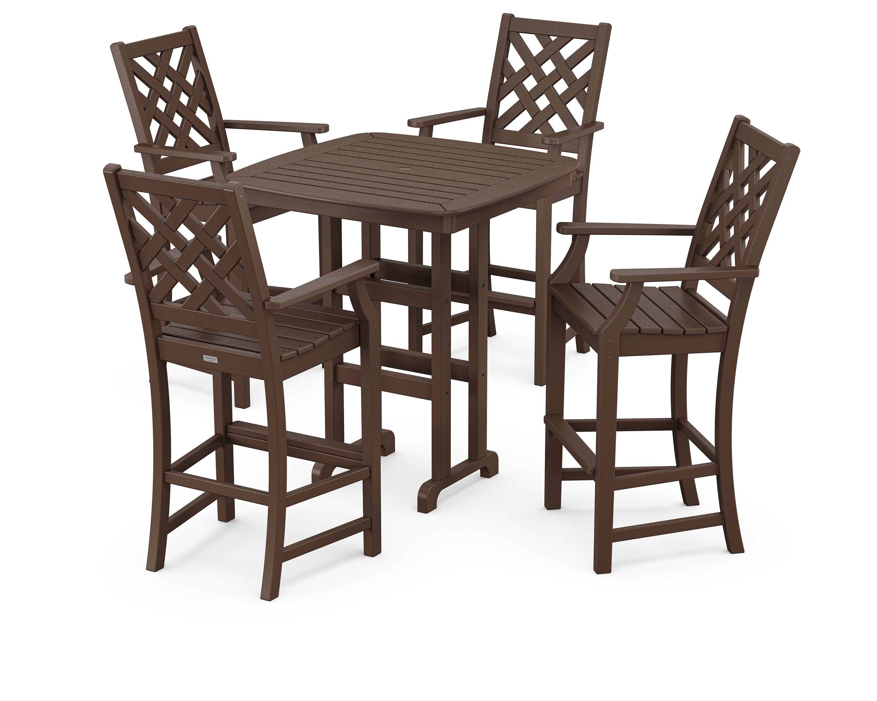 Wovendale 5-Piece Bar Set in Mahogany