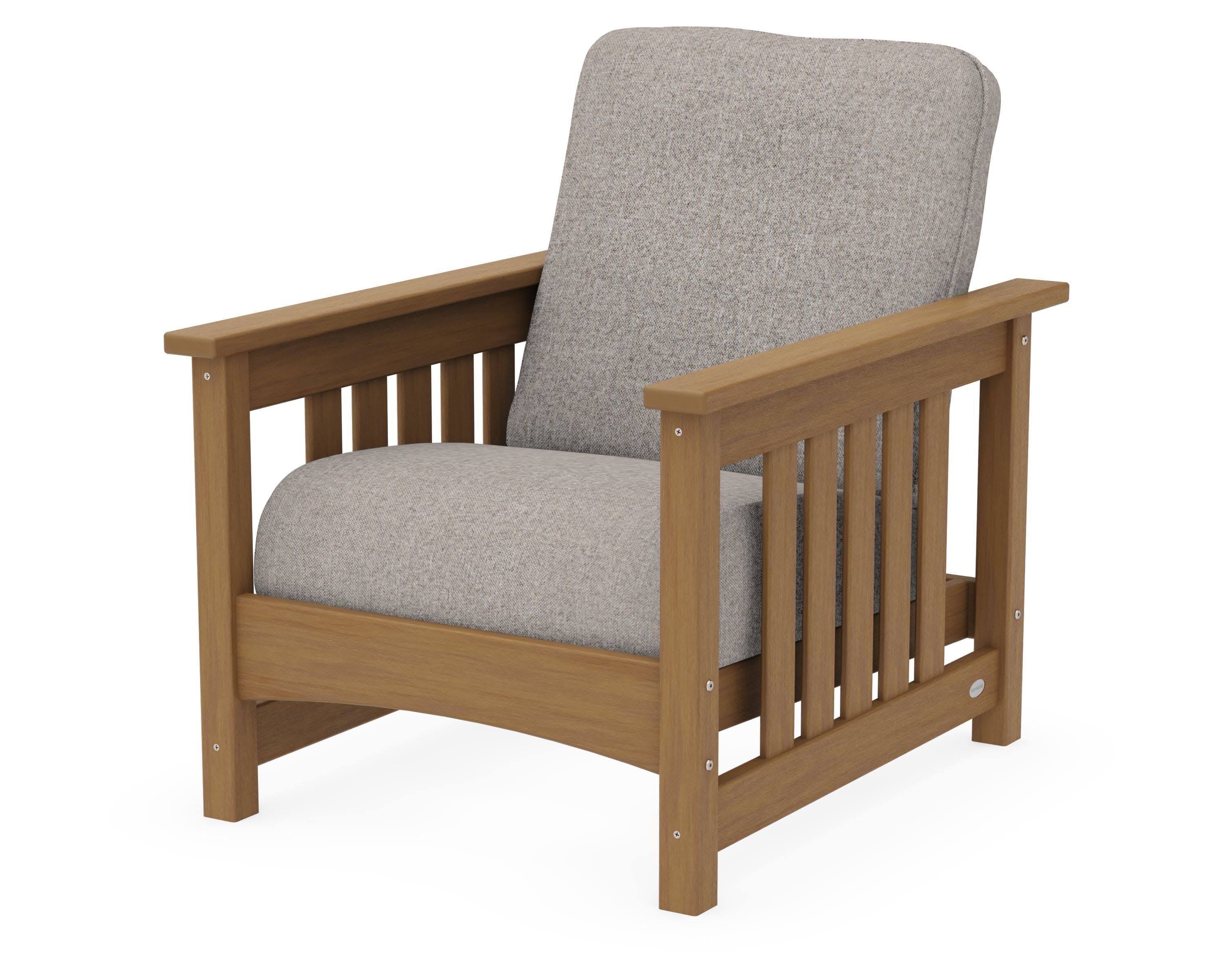 Club Mission Chair in Natural / Weathered Tweed