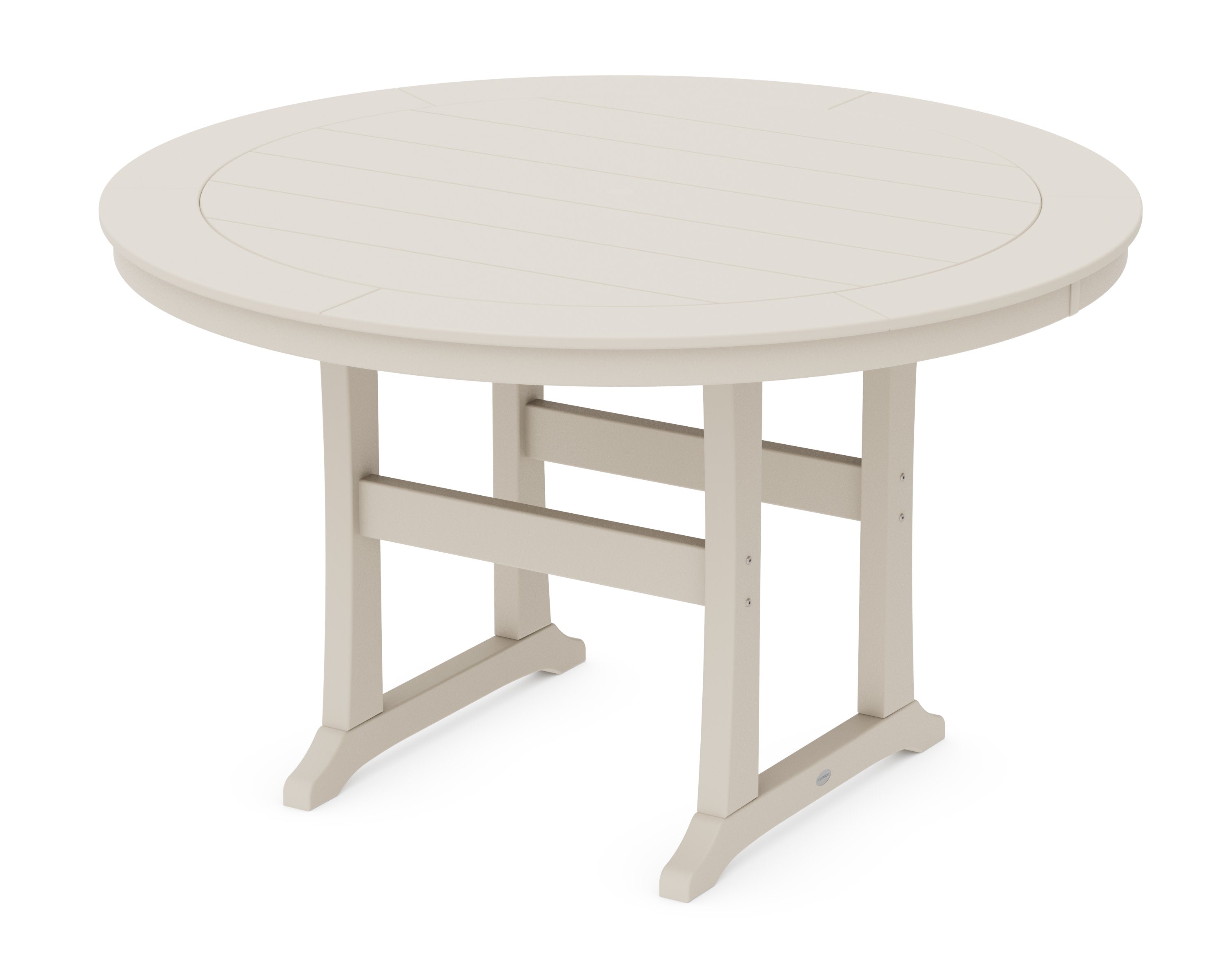 Nautical Trestle 60" Round Counter Table in Sand