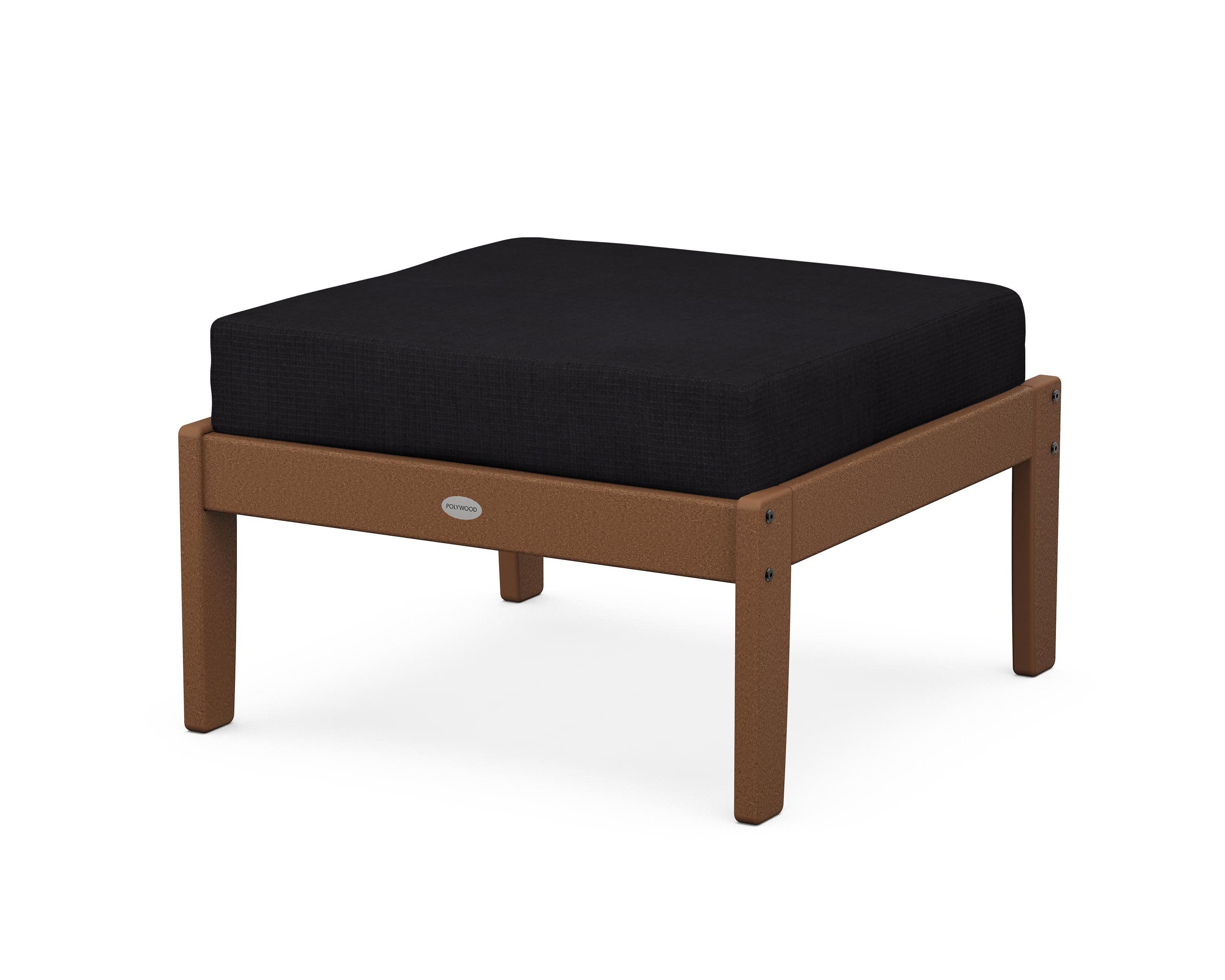 Braxton Deep Seating Ottoman in Teak / Midnight Linen