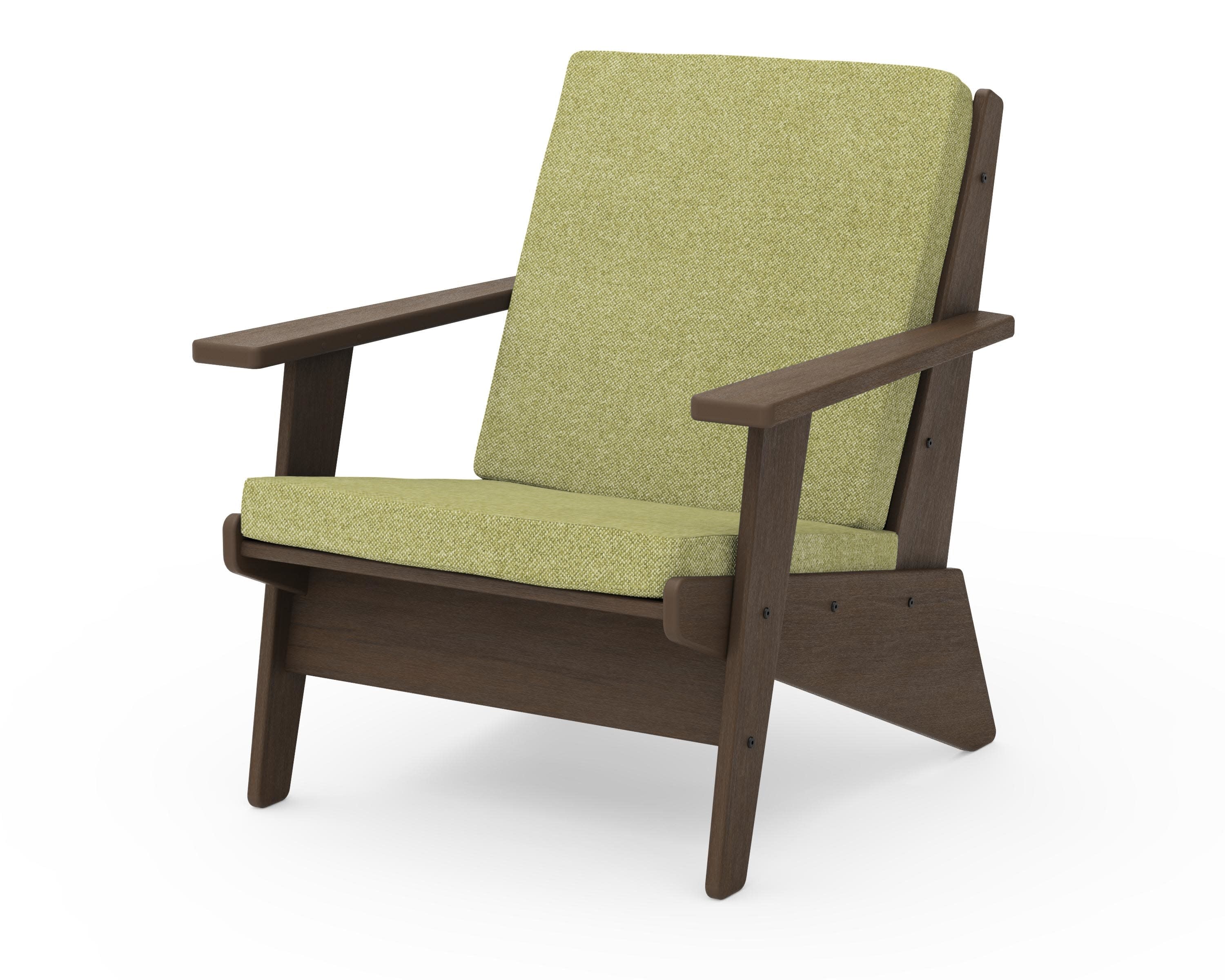 Riviera Modern Lounge Chair in Kona / Chartreuse Boucle