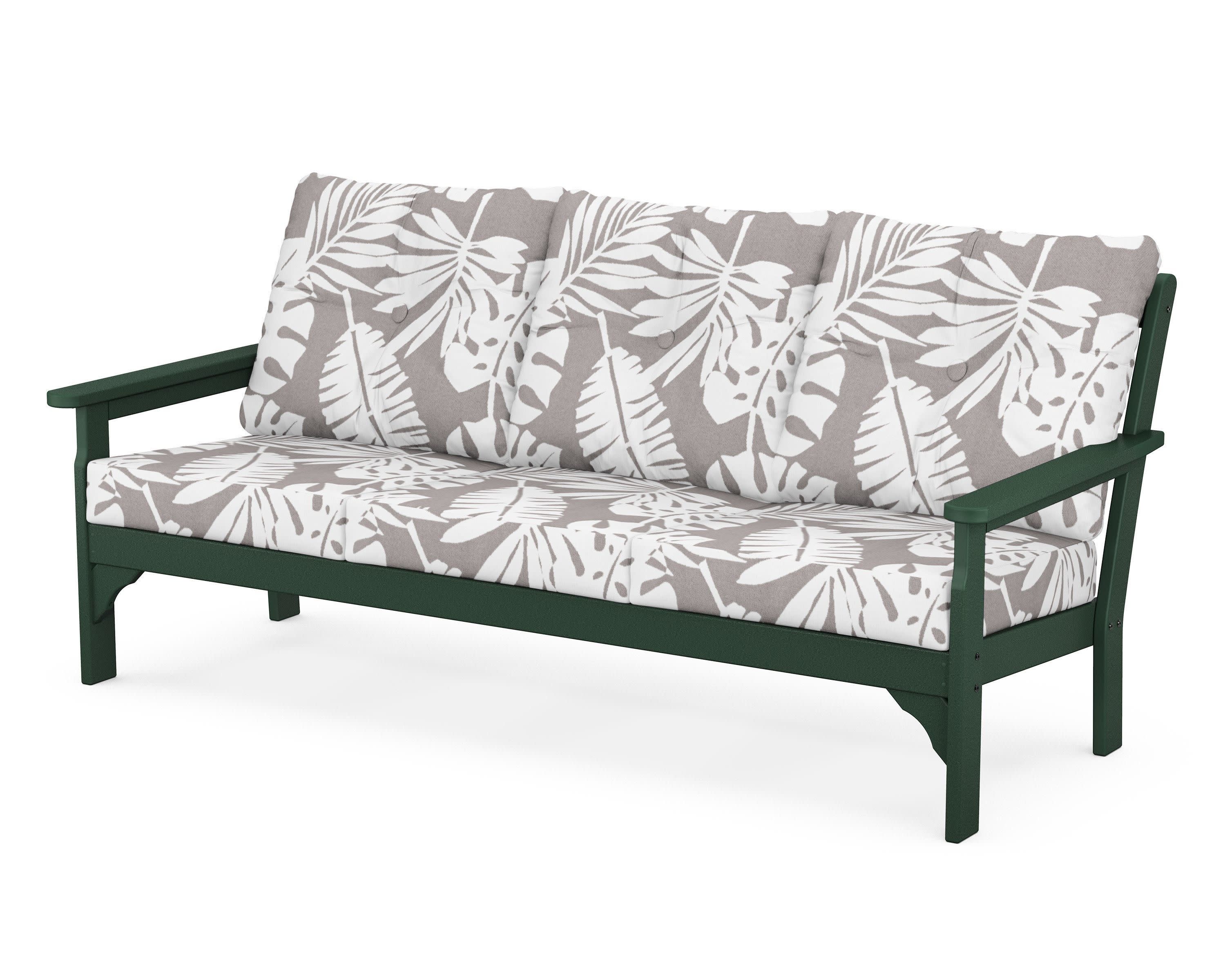 Vineyard Deep Seating Sofa in Green / Leaf Grey Mist