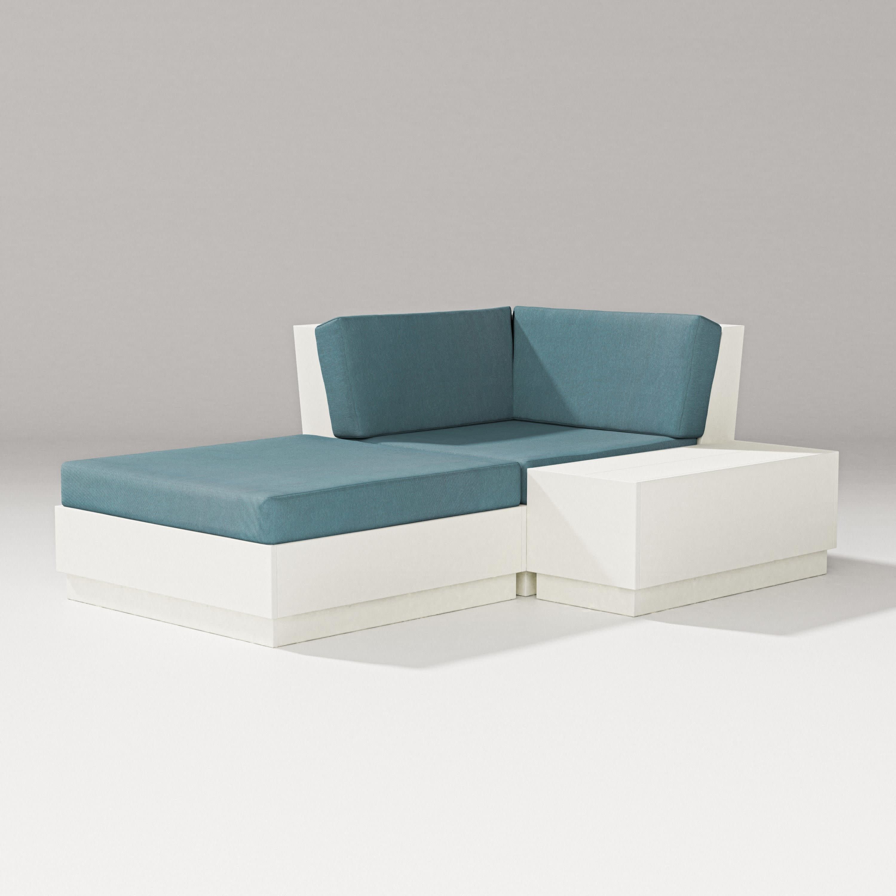 Elevate Corner Chaise in Vintage White / Ocean Teal