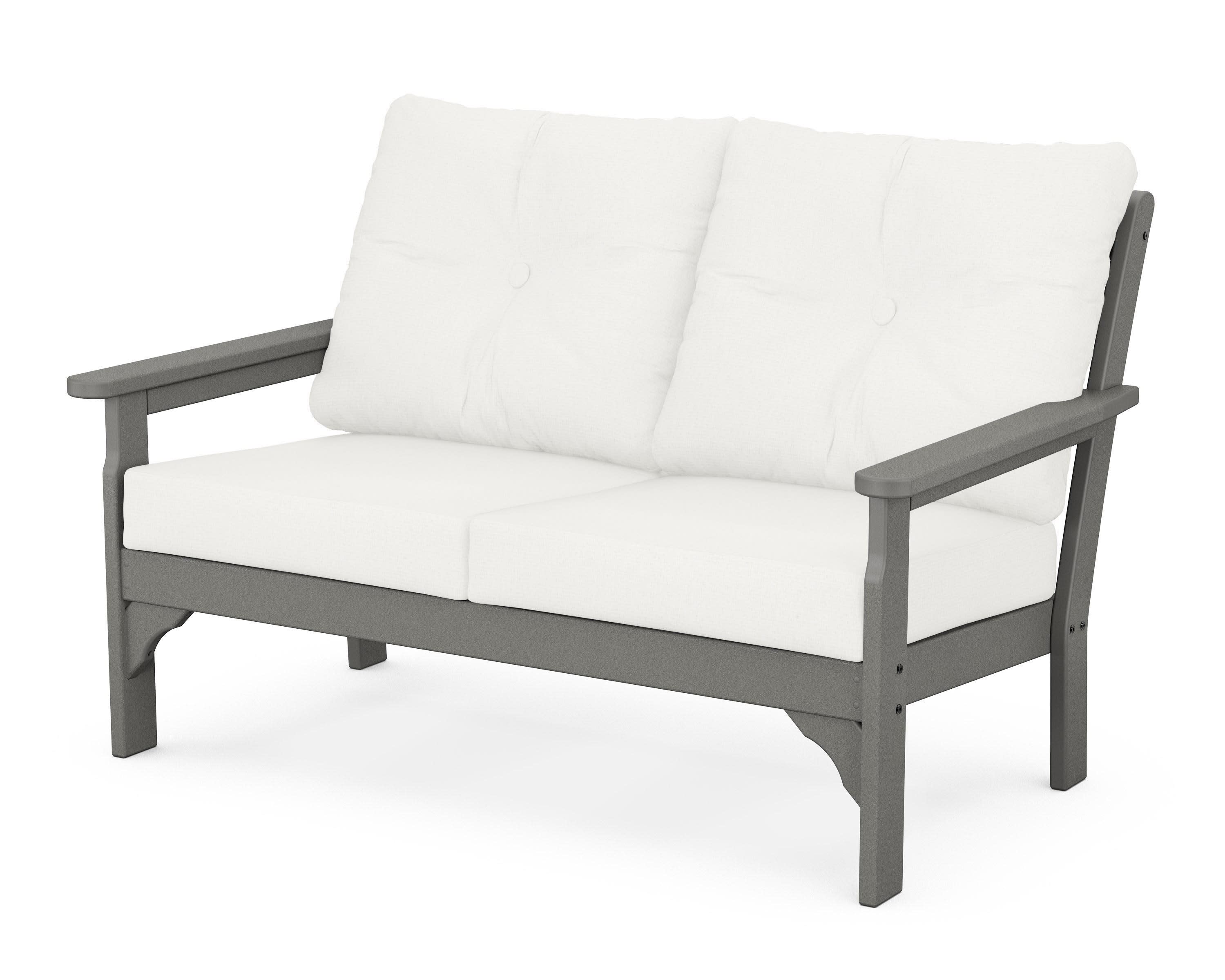 Vineyard Deep Seating Loveseat in Slate Grey / Natural Linen
