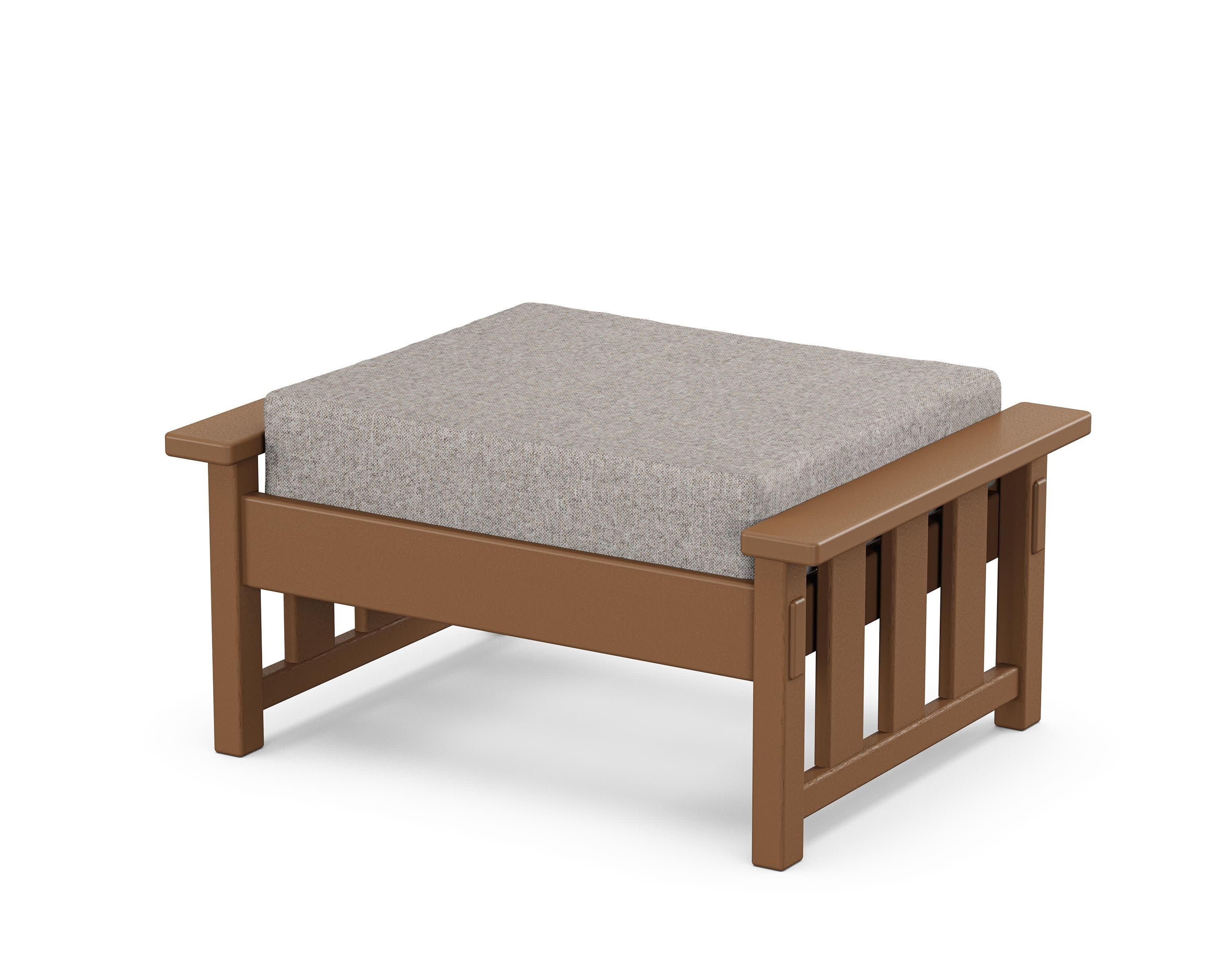 Acadia Deep Seating Ottoman in Teak / Weathered Tweed