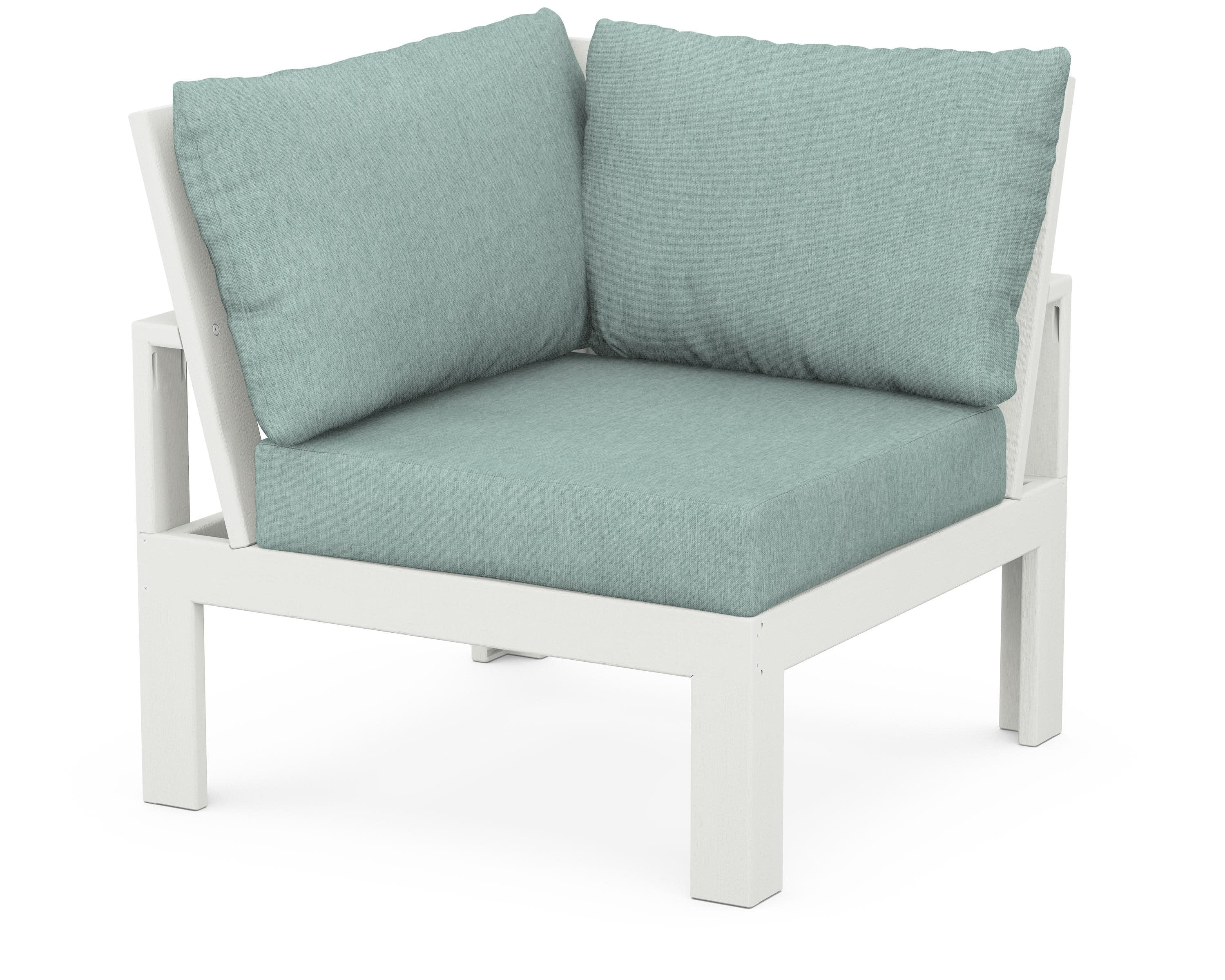 Modular Corner Chair in Vintage White / Glacier Spa