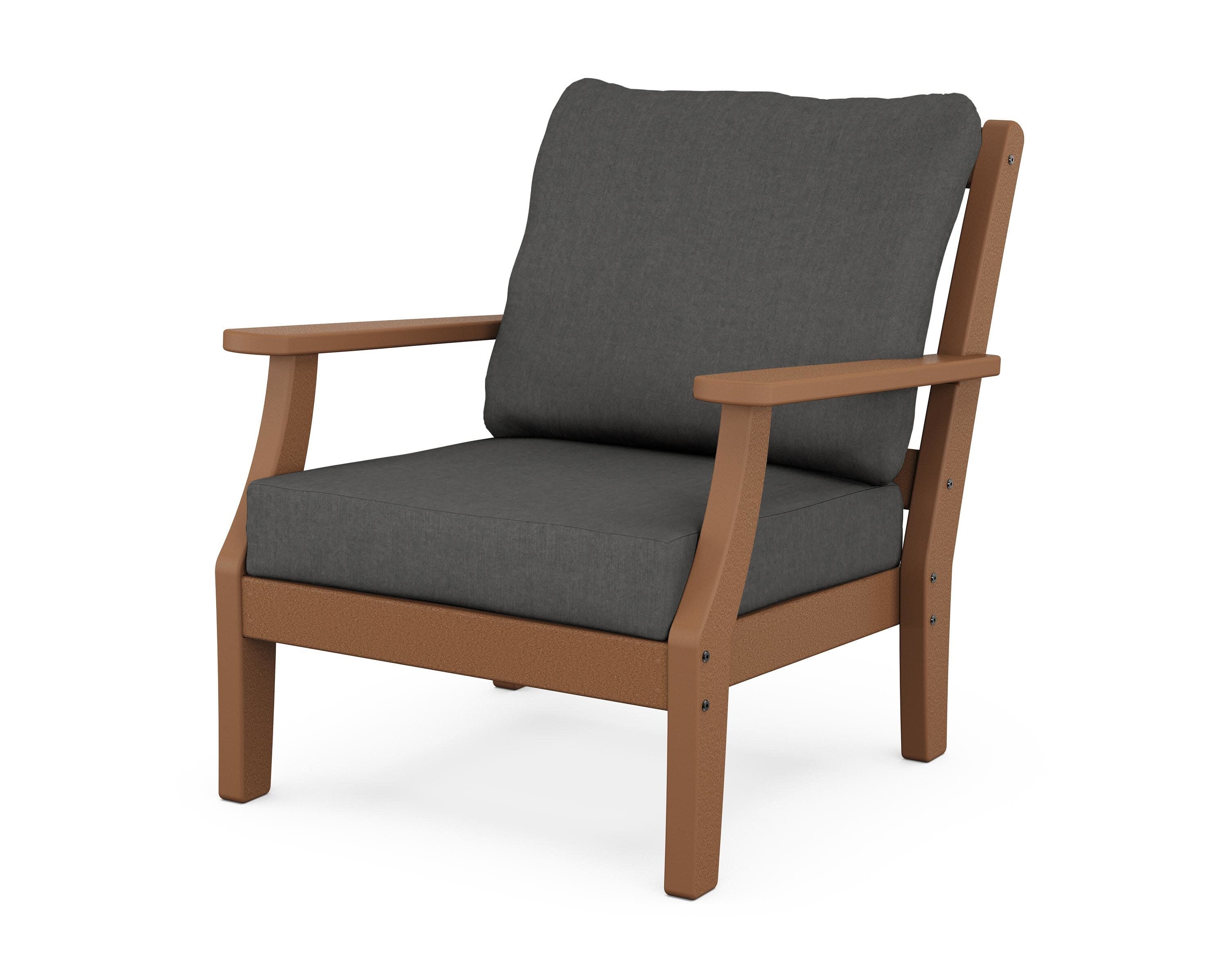 Chinoiserie Deep Seating Chair in Teak / Spectrum Carbon
