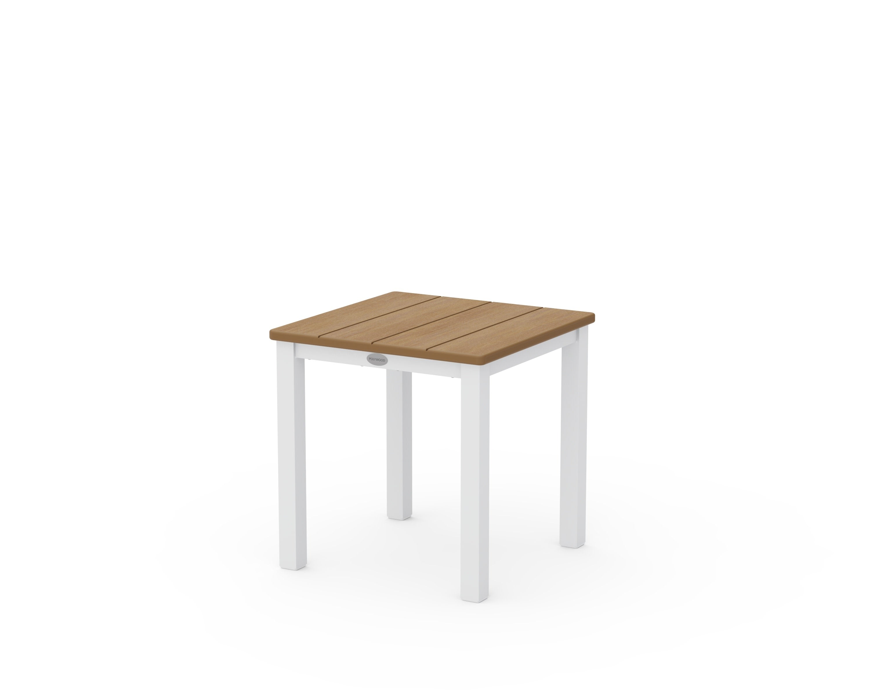 Main Street 18" Side Table in White / Natural