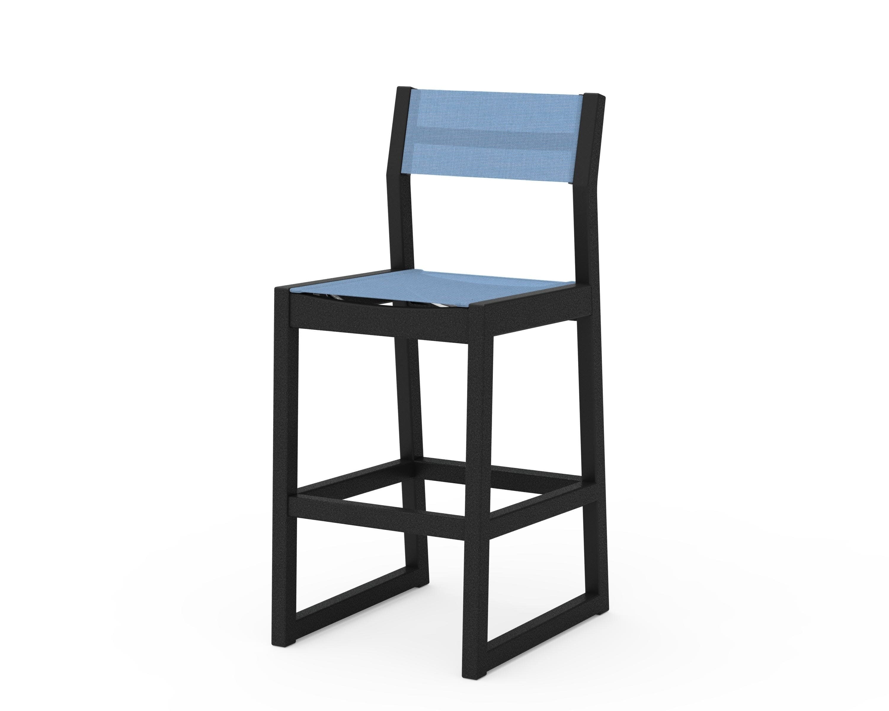EDGE Sling Bar Side Chair in Black / Poolside Sling