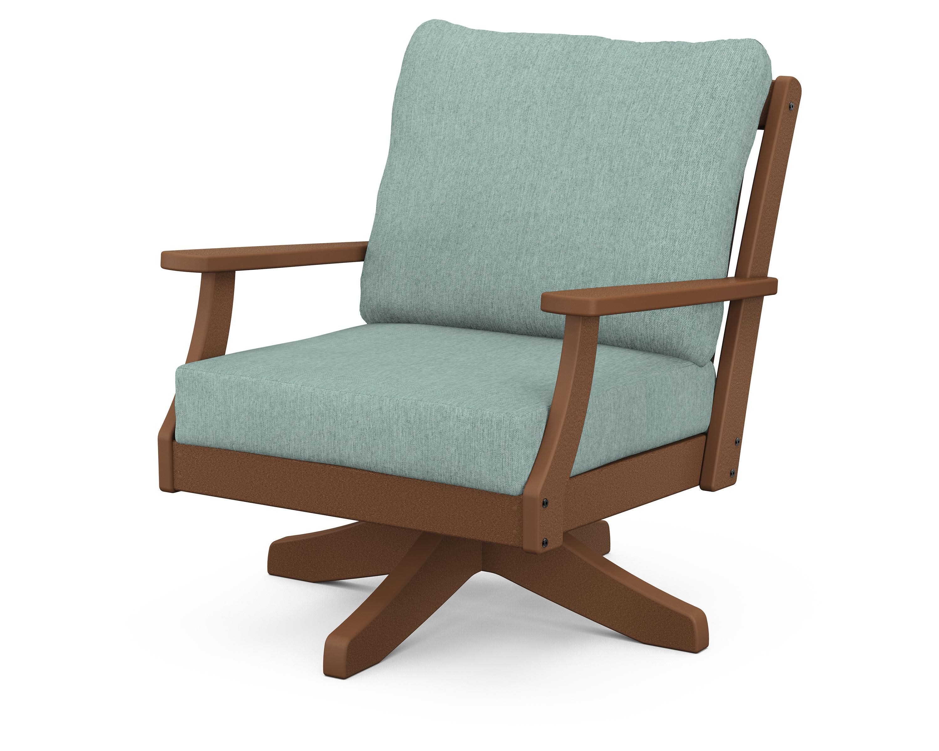 Braxton Deep Seating Swivel Chair in Teak / Glacier Spa
