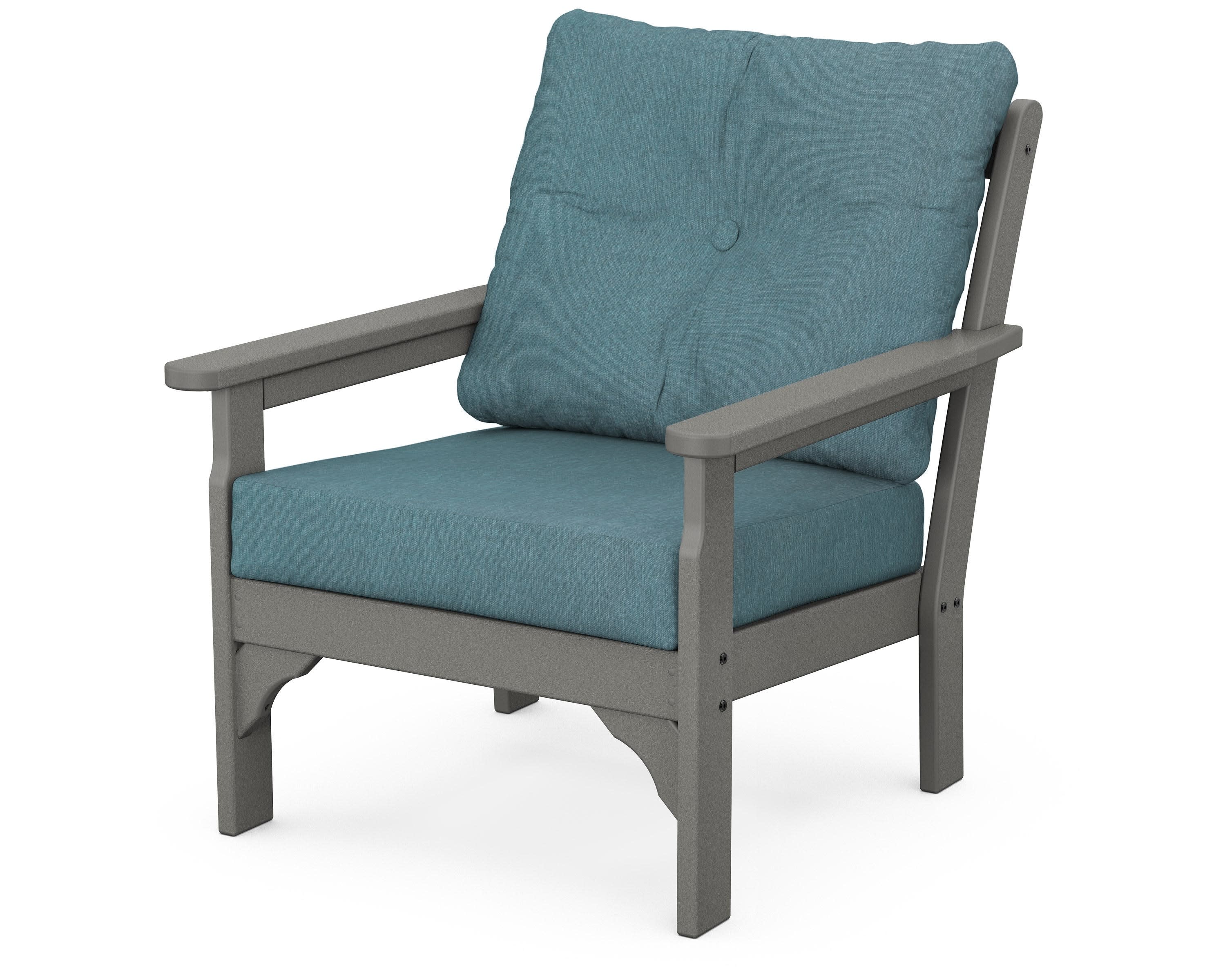 Vineyard Deep Seating Chair in Slate Grey / Ocean Teal