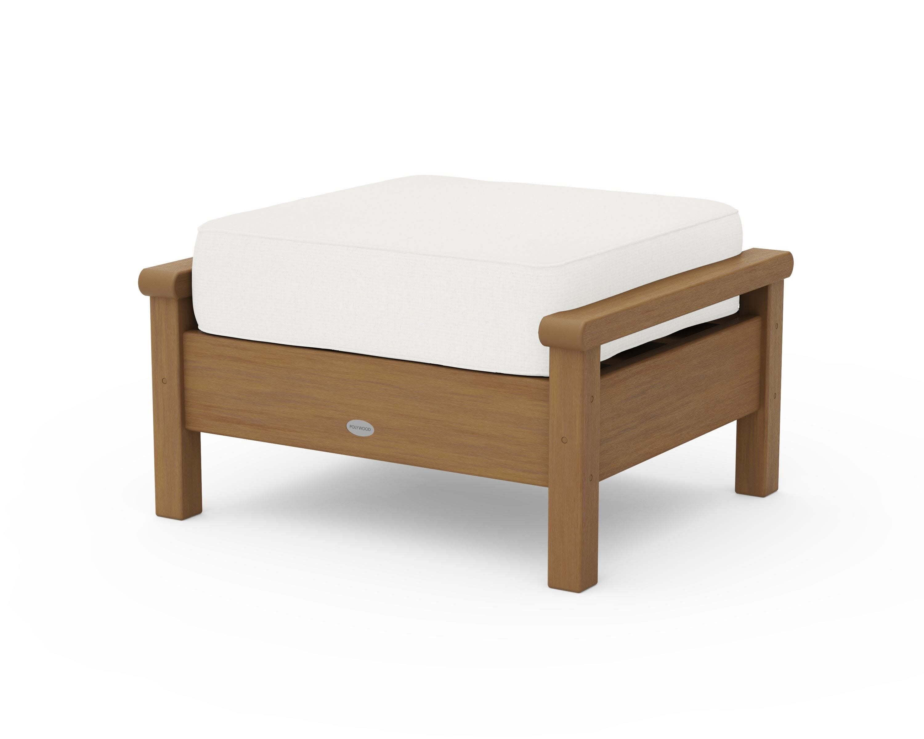 Harbour Deep Seating Ottoman in Natural / Natural Linen