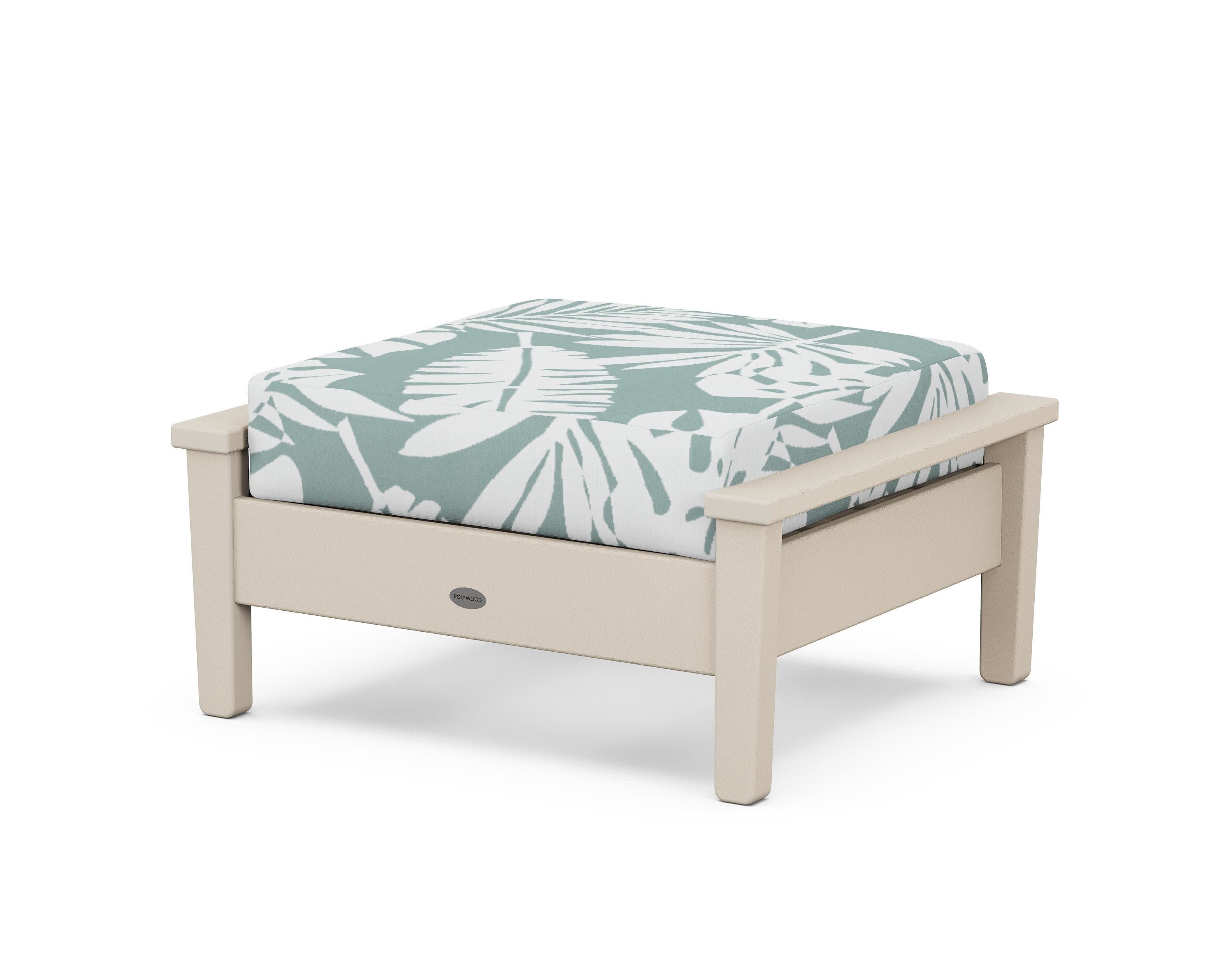 Prescott Deep Seating Ottoman in Sand / Leaf Glacier Spa