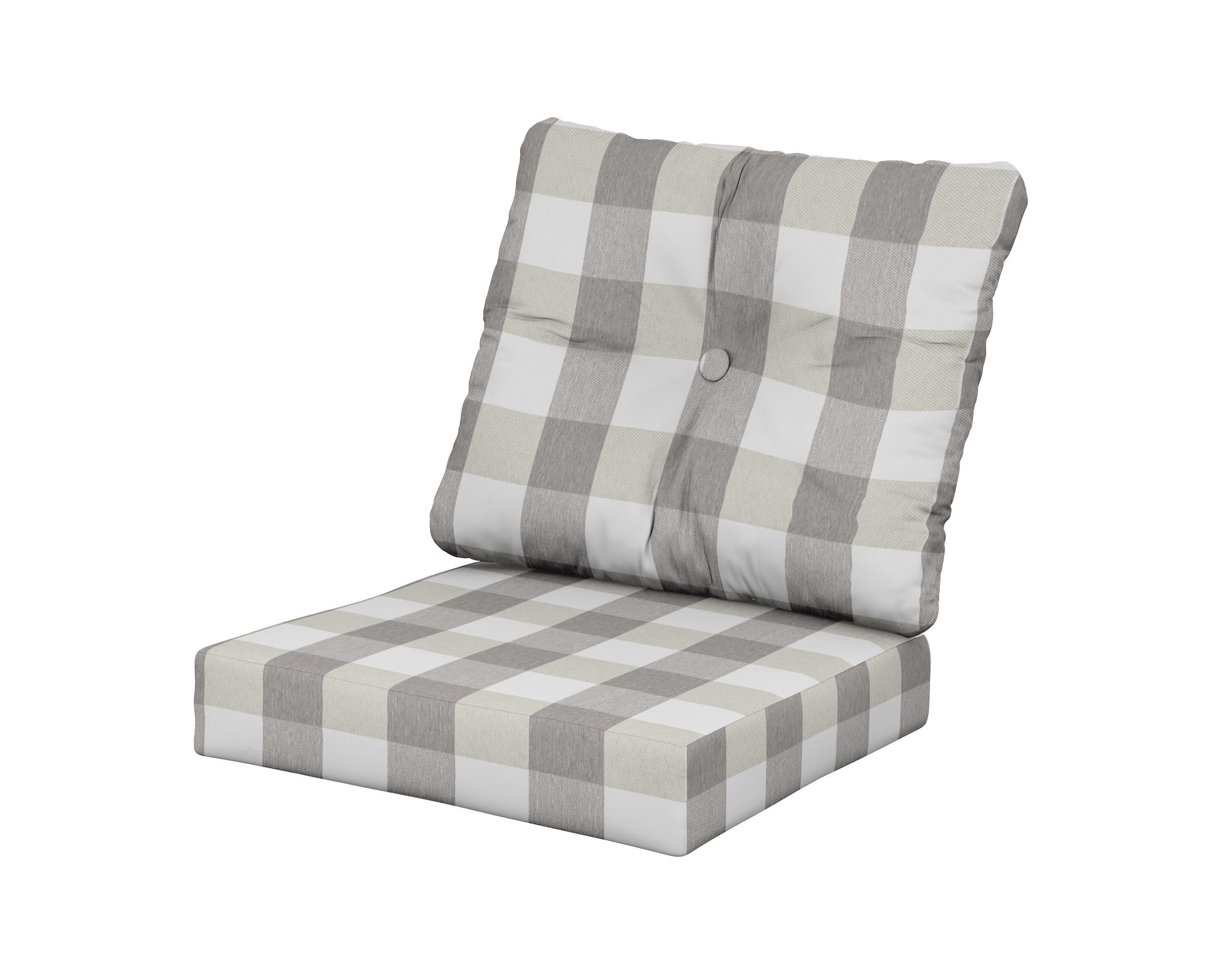 Prescott Seat/Back Cushions in Buffalo Plaid Grey Mist