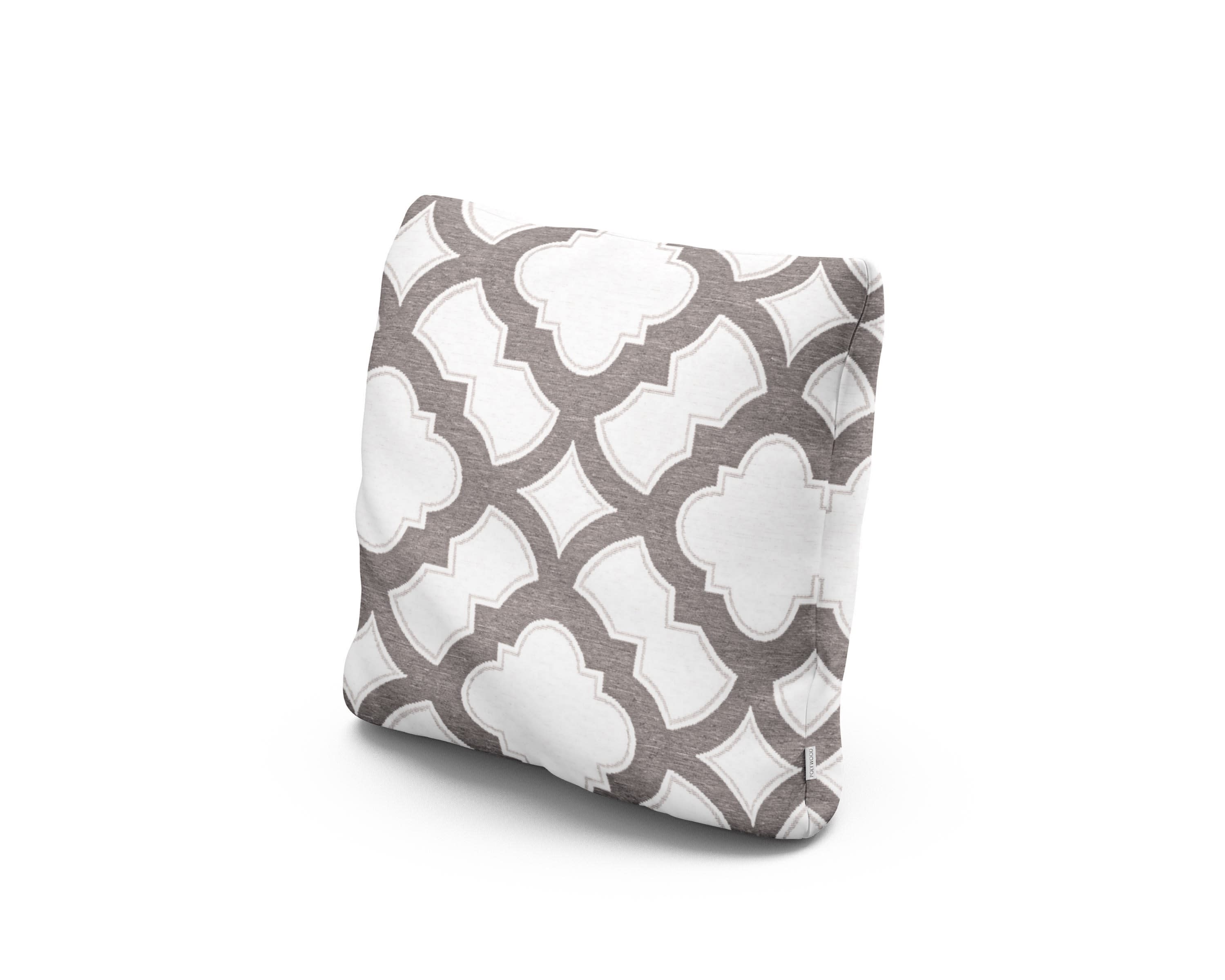 16" Outdoor Throw Pillow in Trellis Grey Mist