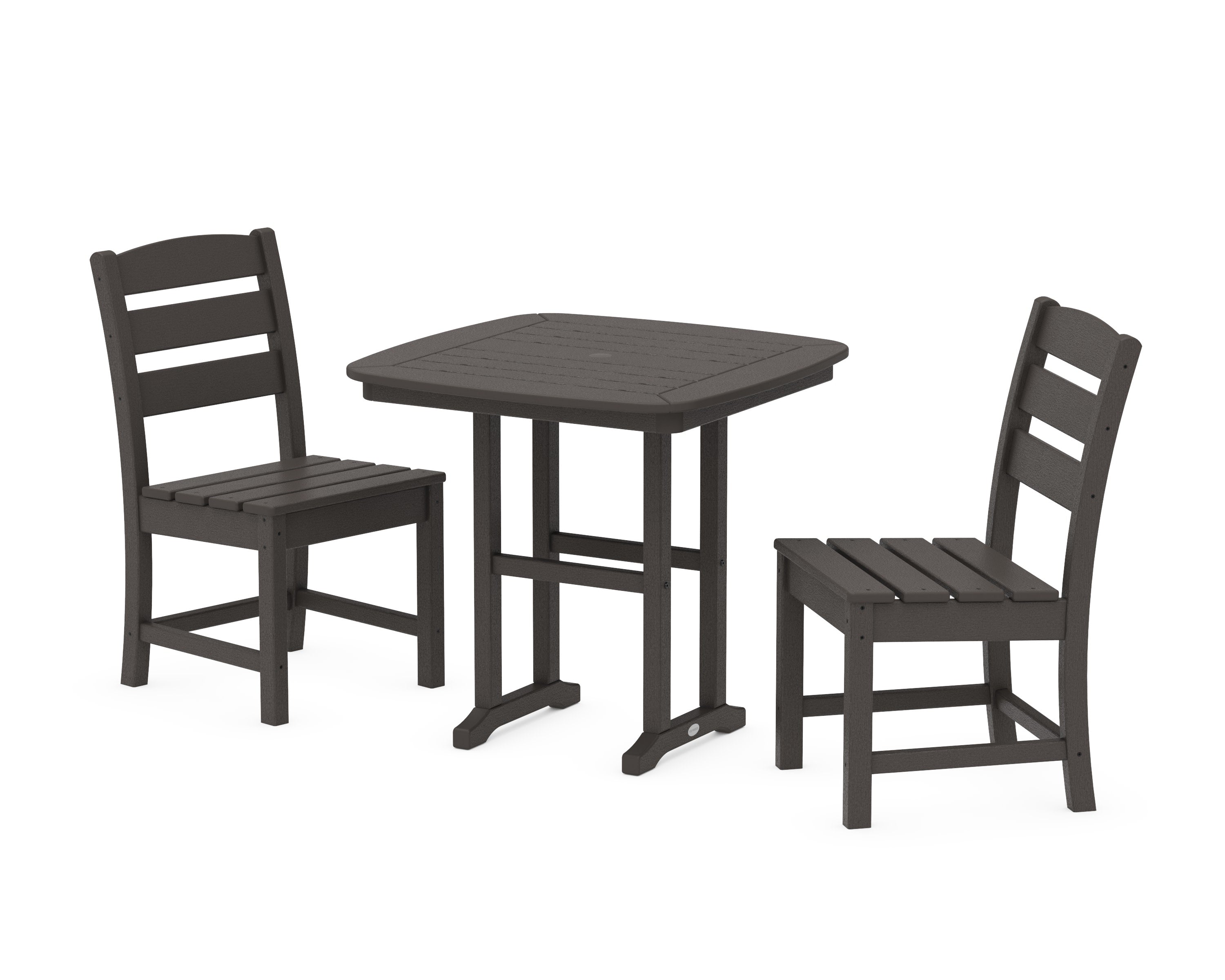 Lakeside Side Chair 3-Piece Dining Set in Vintage Coffee