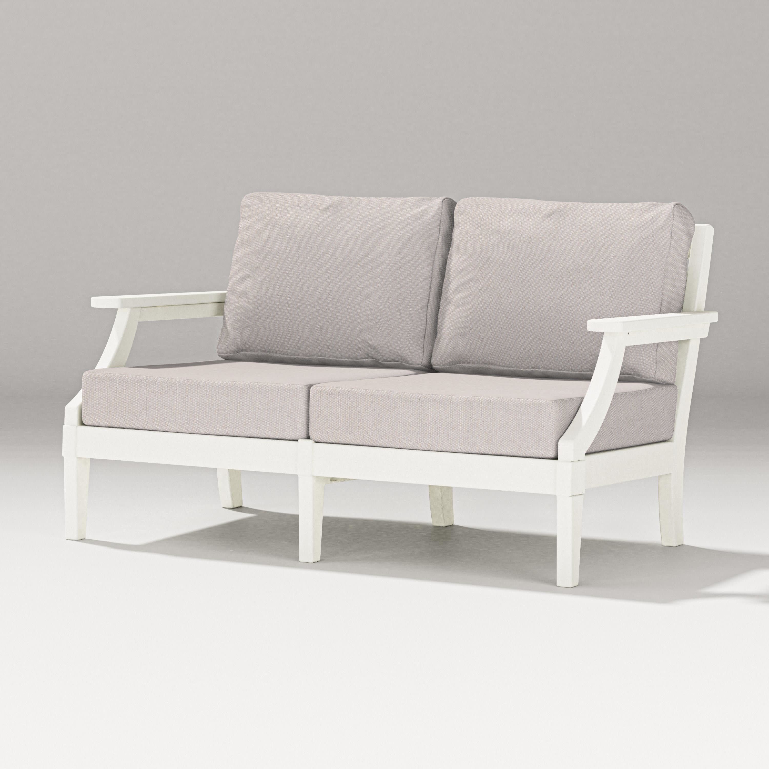Estate Loveseat in Vintage White / Dune Burlap