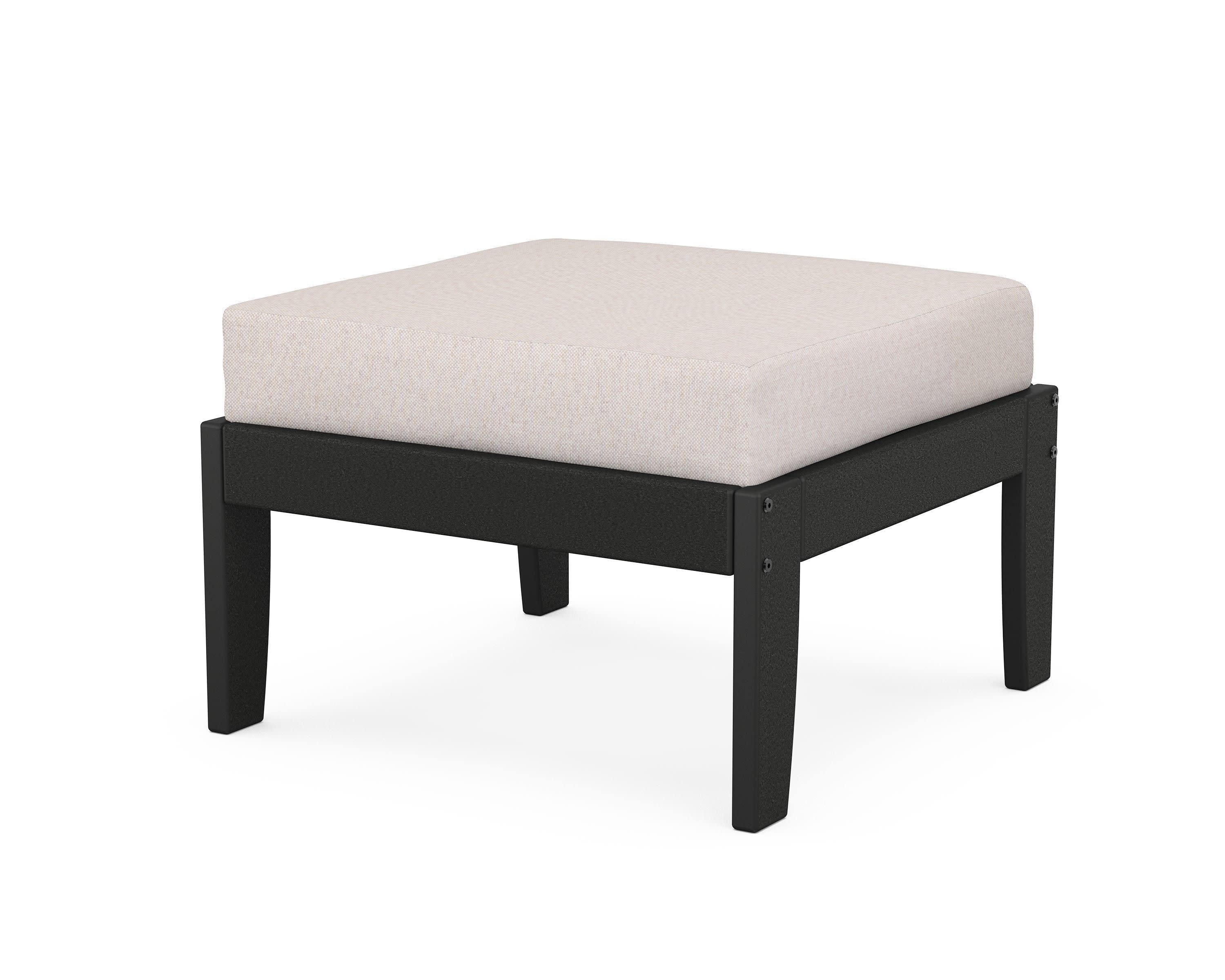 Modular Ottoman - Classic in Black / Dune Burlap