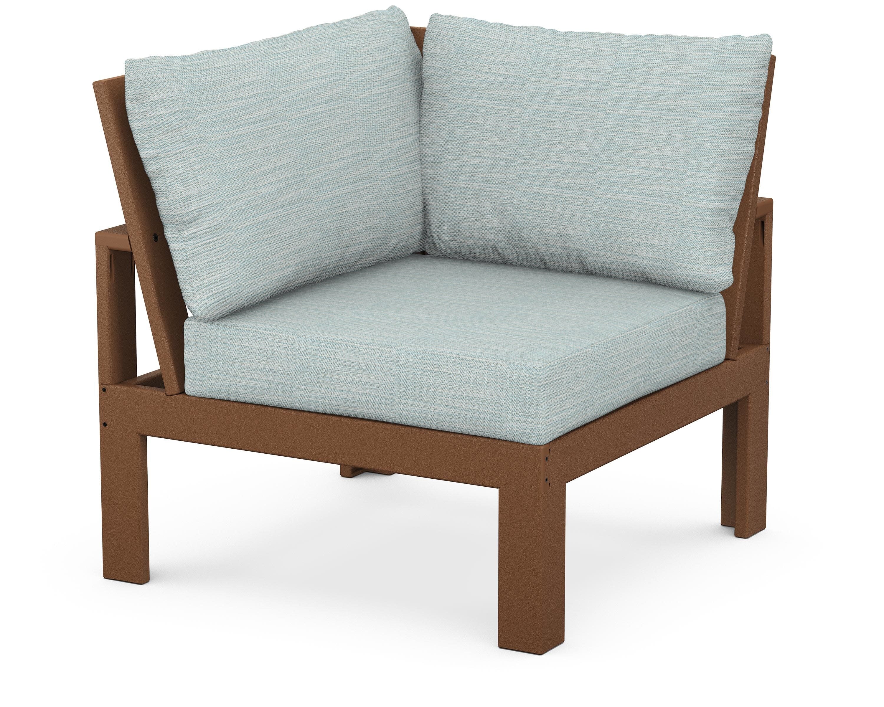 Modular Corner Chair in Teak / Soothe Mist