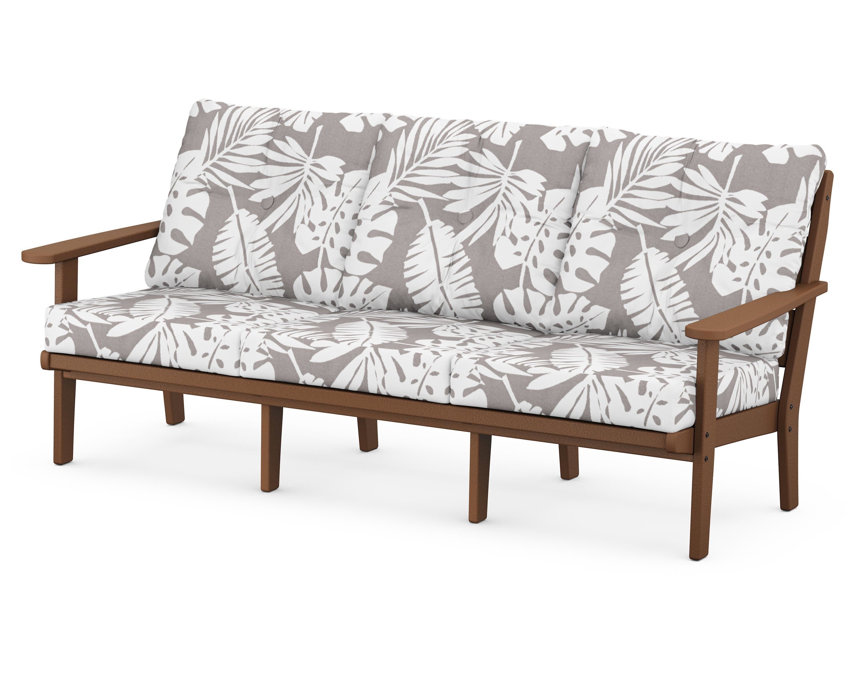 Lakeside Deep Seating Sofa in Teak / Leaf Grey Mist
