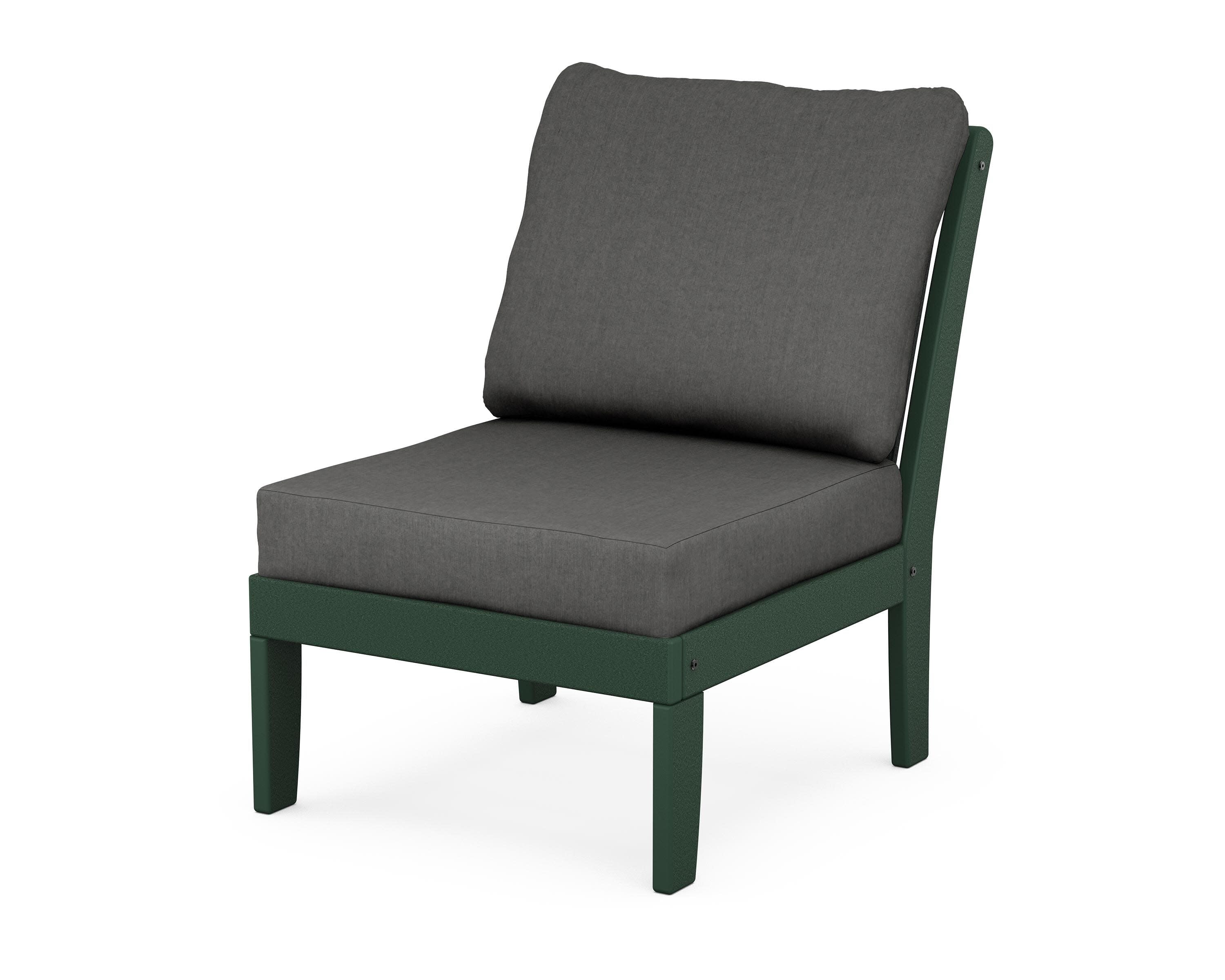 Braxton Modular Armless Chair in Green / Spectrum Carbon