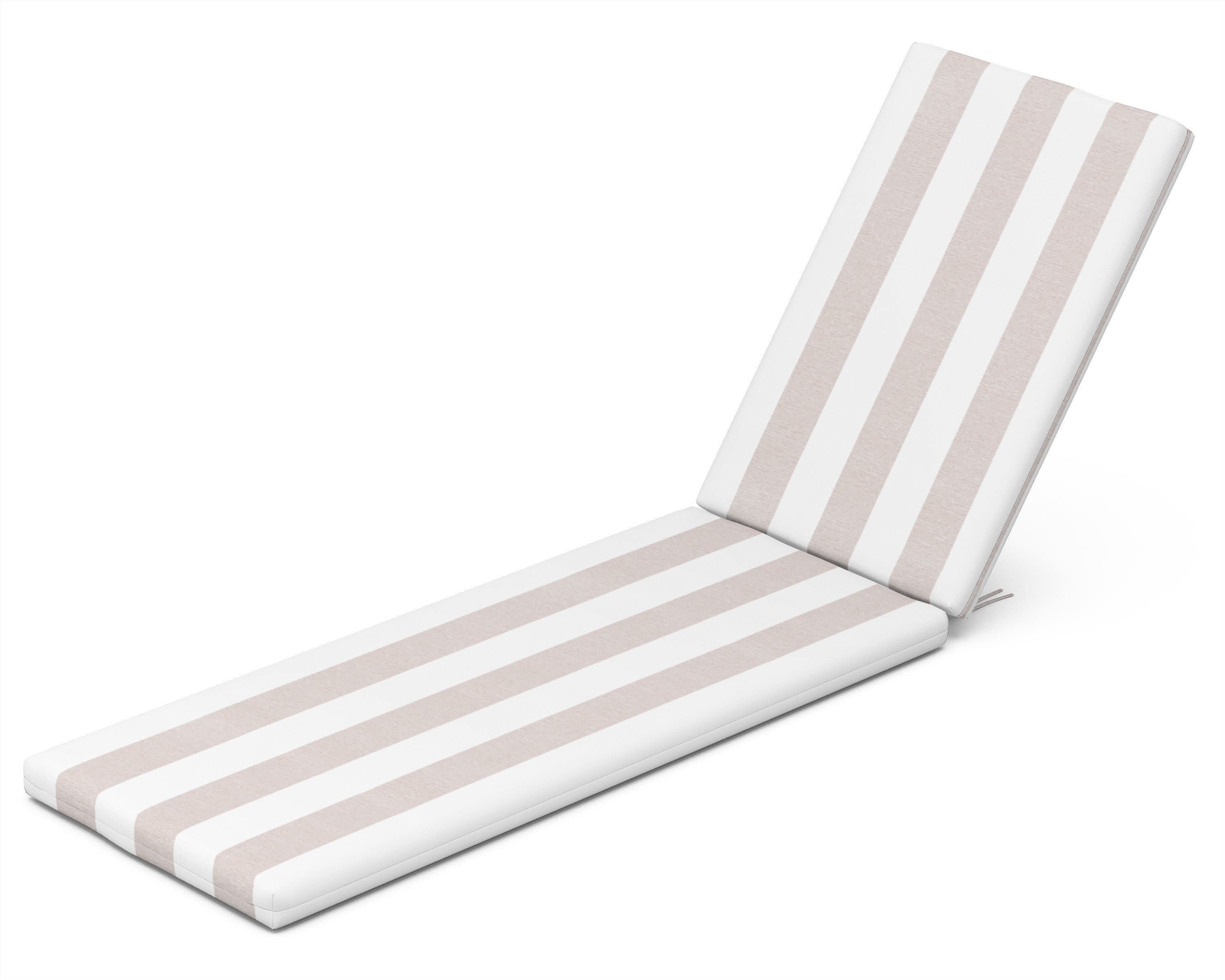 Chaise Seat/Back Pad in Cabana Stripe Dune Burlap