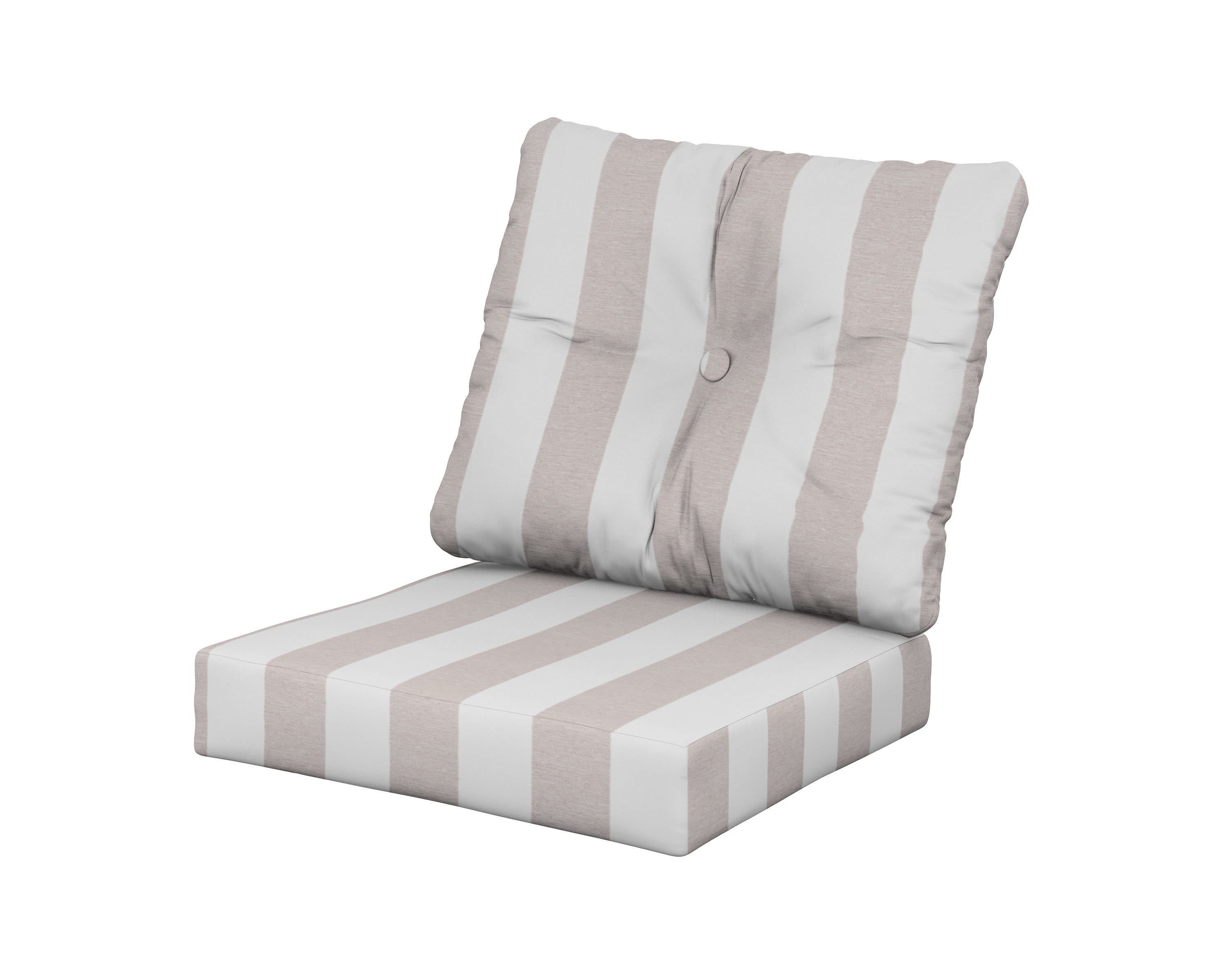 Prescott Seat/Back Cushions in Cabana Stripe Dune Burlap
