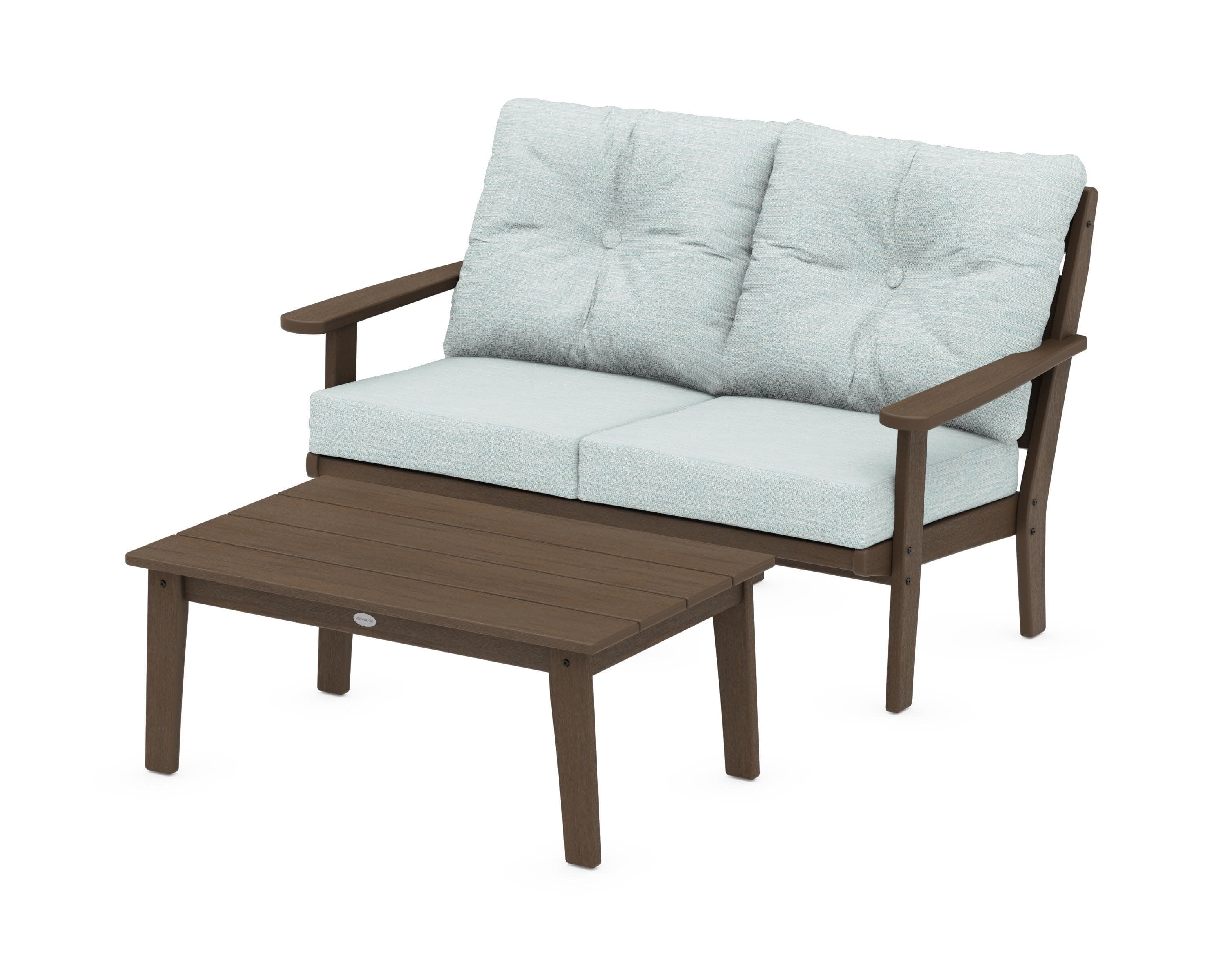Lakeside 2-Piece Lounge Loveseat Set in Kona / Soothe Mist