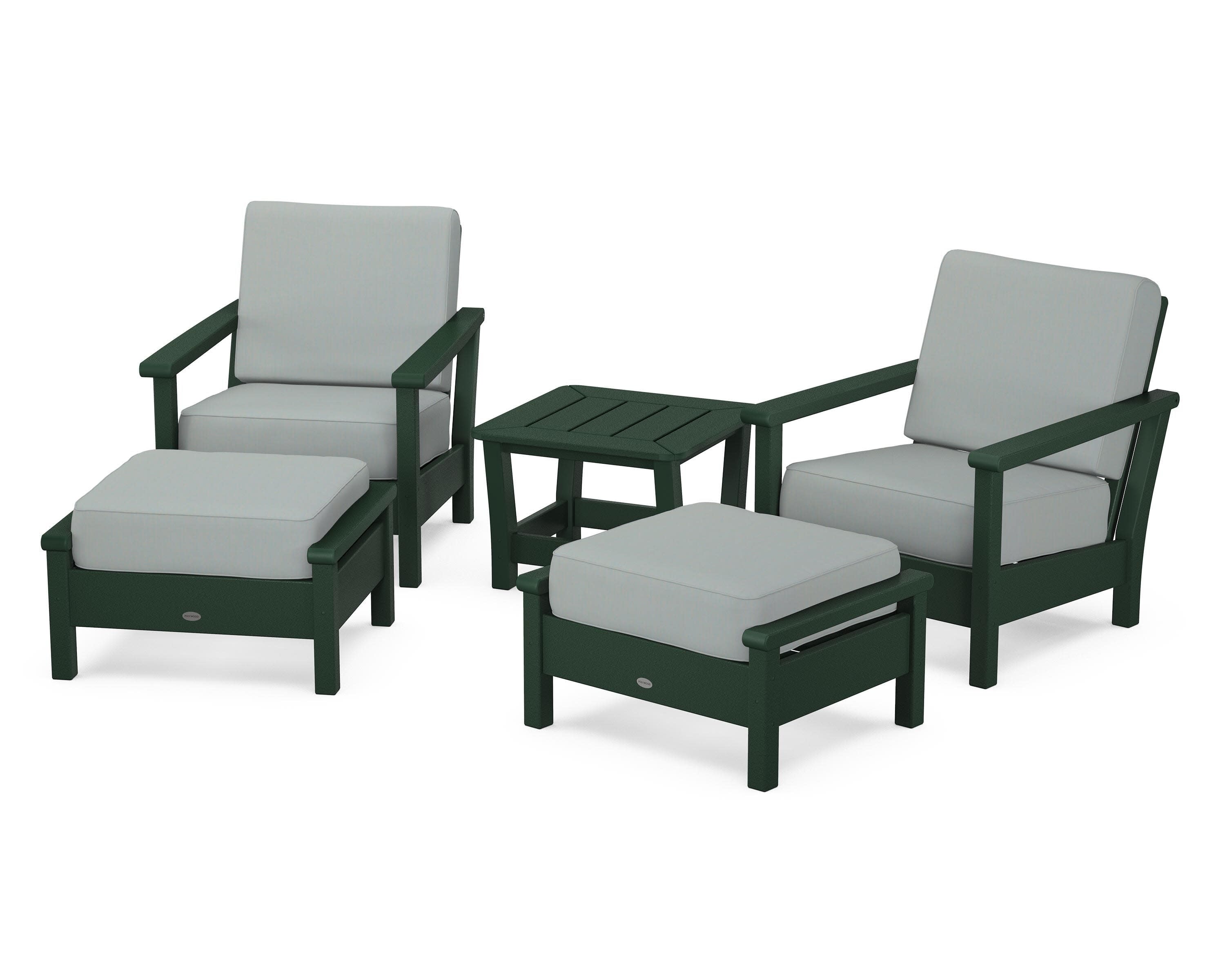 Harbour 5-Piece Deep Seating Chair Set in Green / Spa