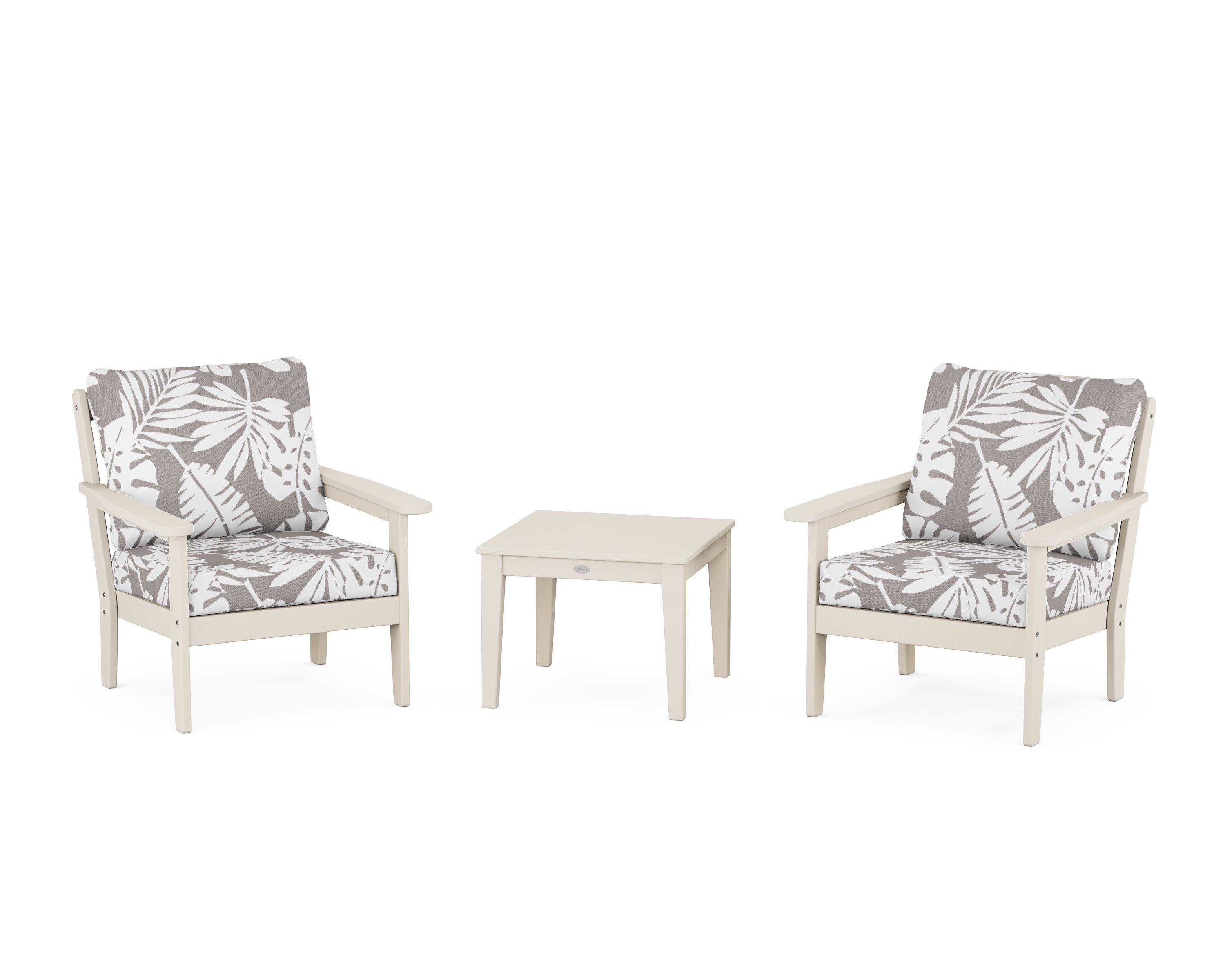 Cottage 3-Piece Deep Seating Set in Sand / Leaf Grey Mist