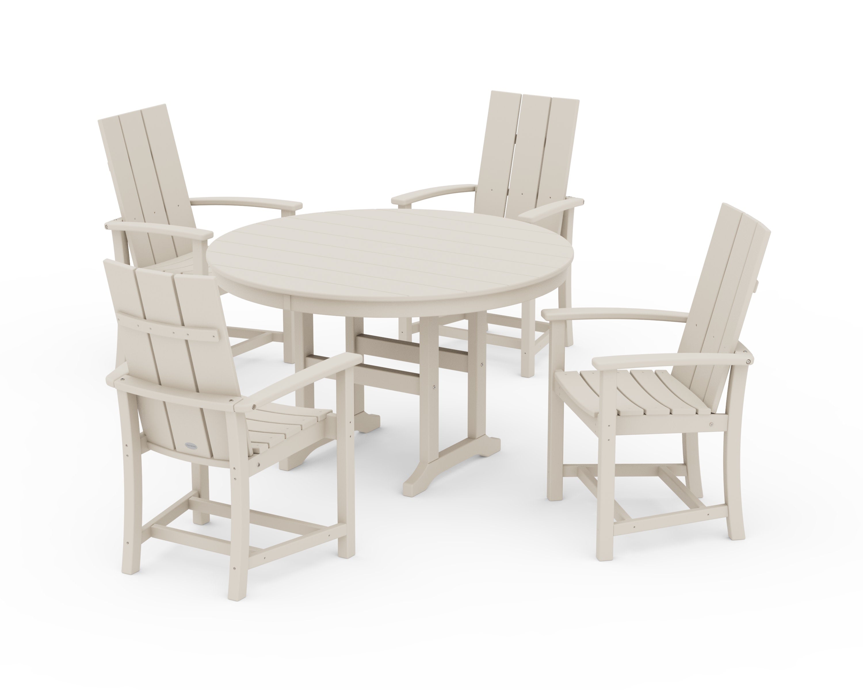 Modern Adirondack 5-Piece Round Farmhouse Dining Set in Sand