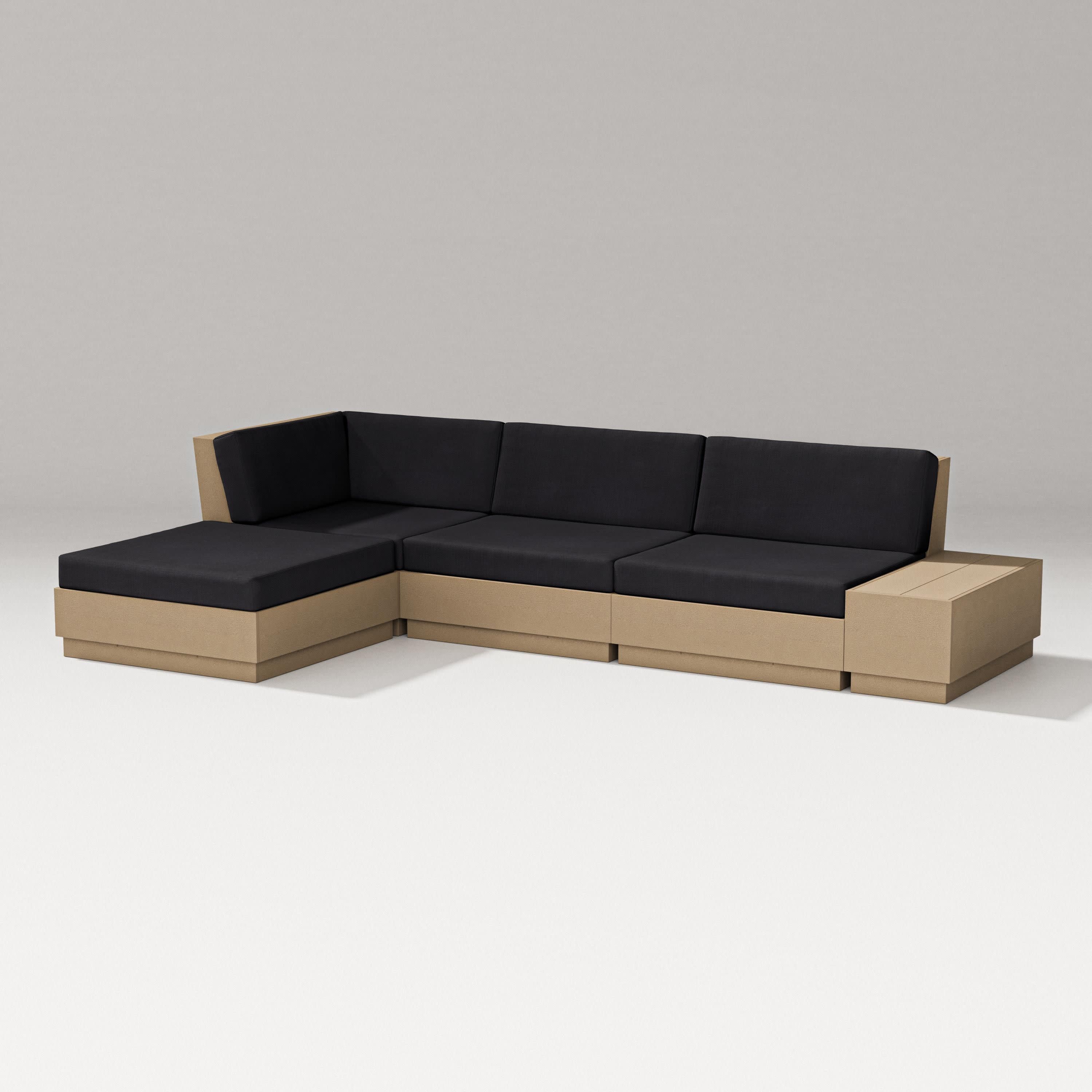 Elevate Chaise Sectional in Vintage Sahara / Midnight Linen