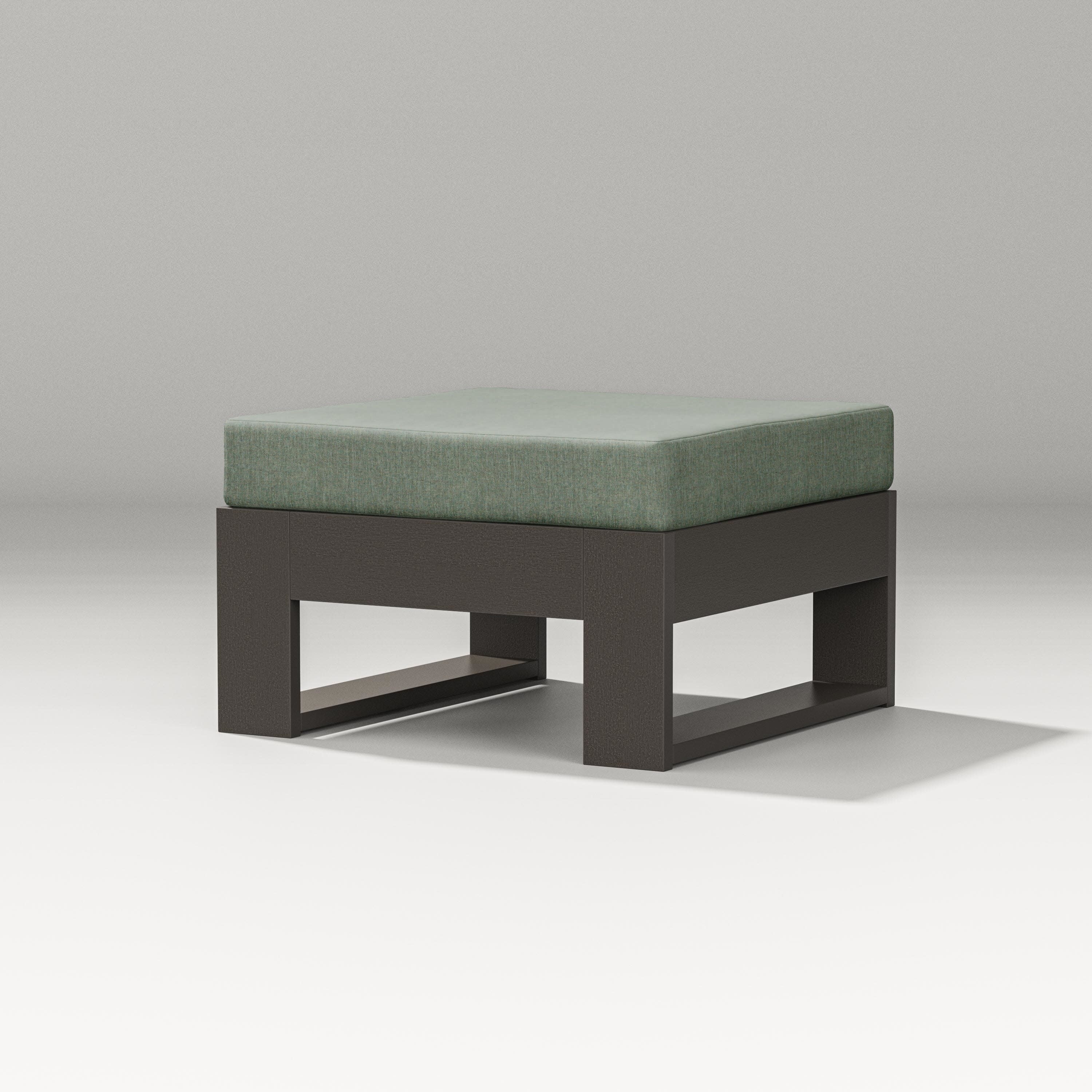 Latitude Lounge Ottoman in Vintage Coffee / Cast Sage