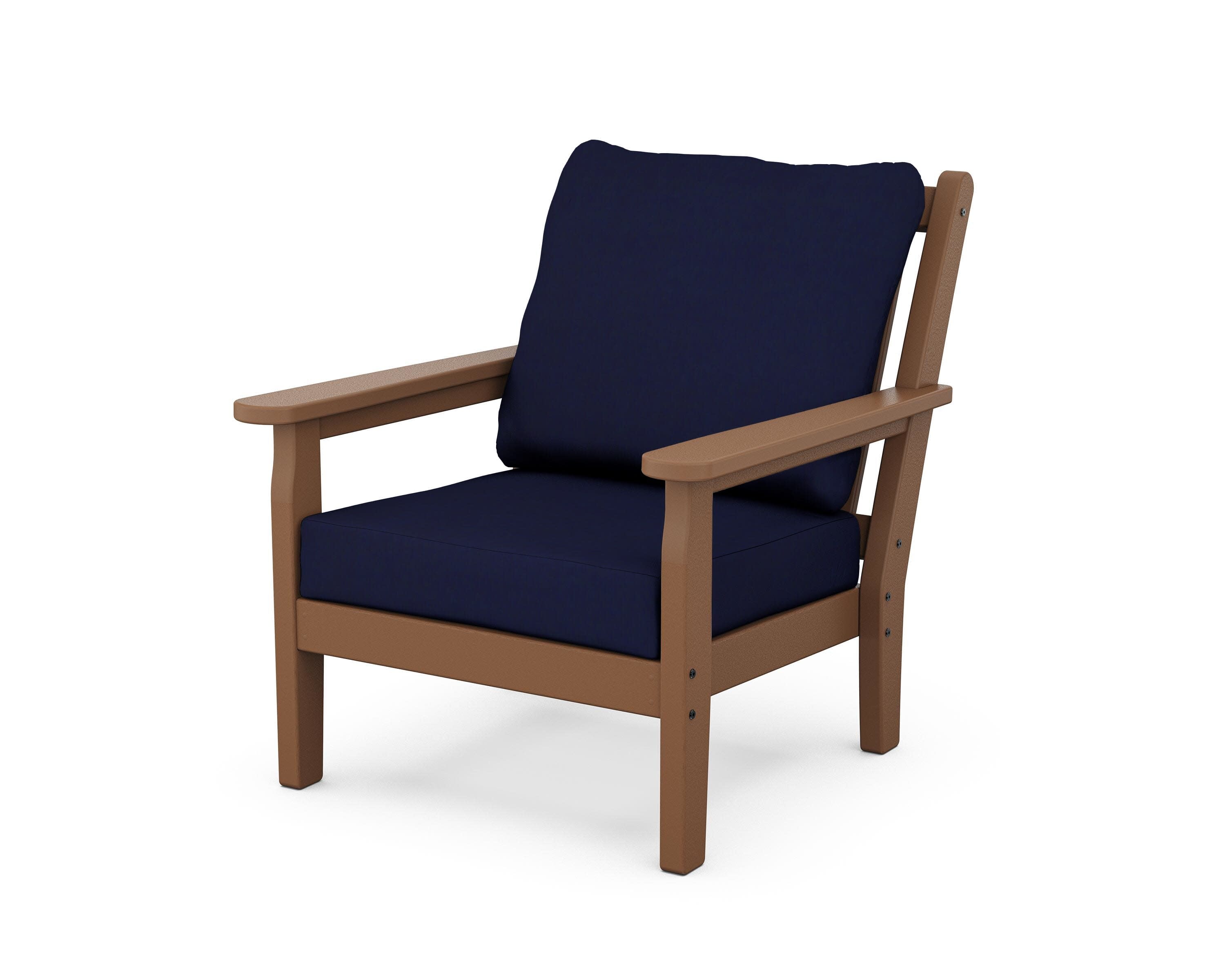 Chippendale Deep Seating Chair in Teak / Navy