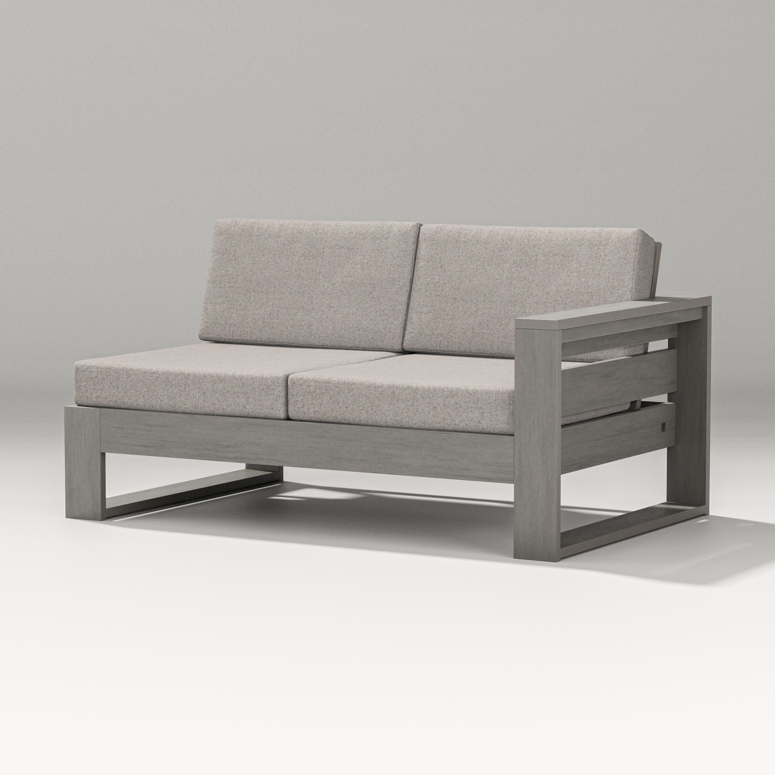 Latitude Modular Right Arm Loveseat in Driftwood / Weathered Tweed