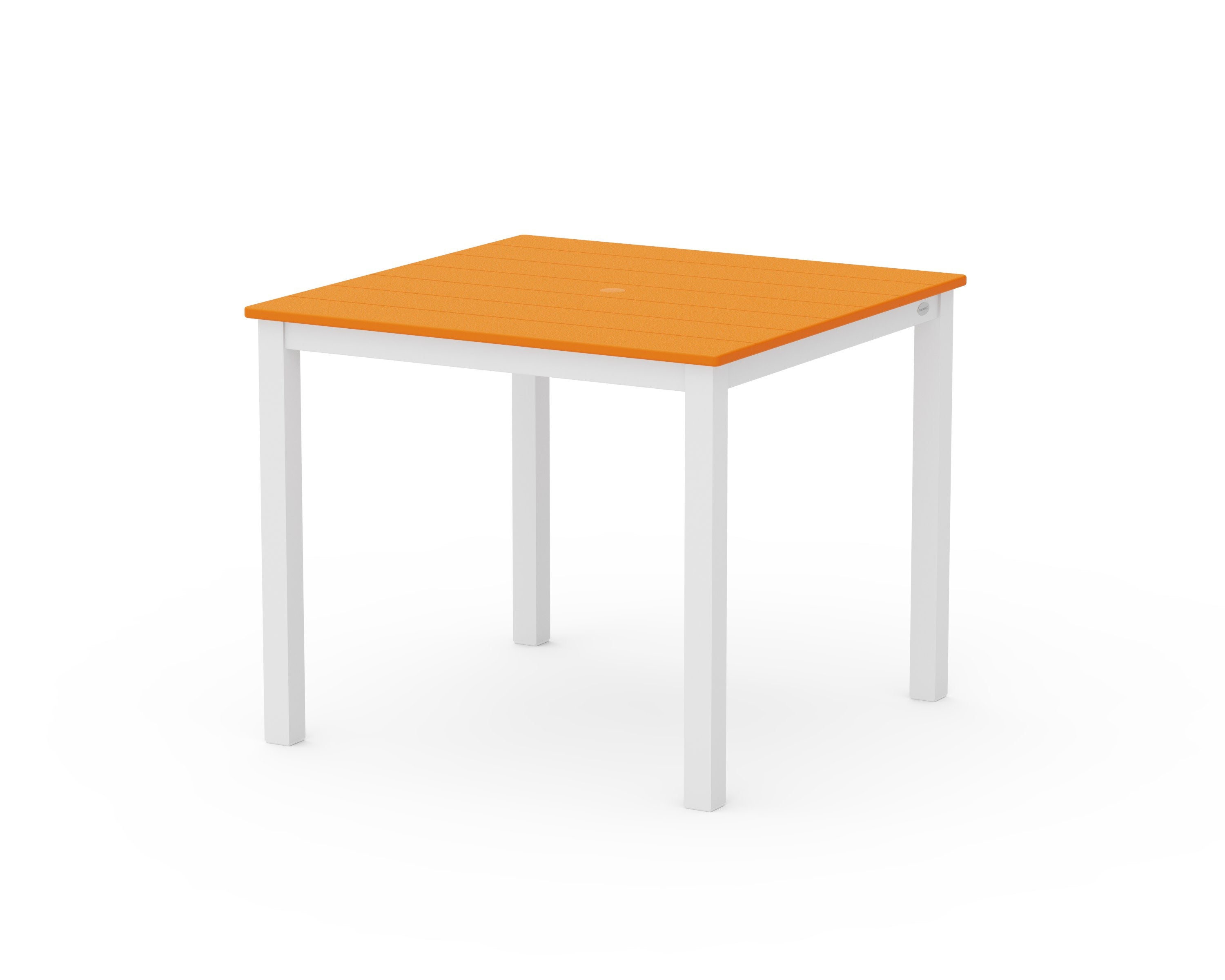 Main Street 36" x 36" Dining Table in White / Tangerine