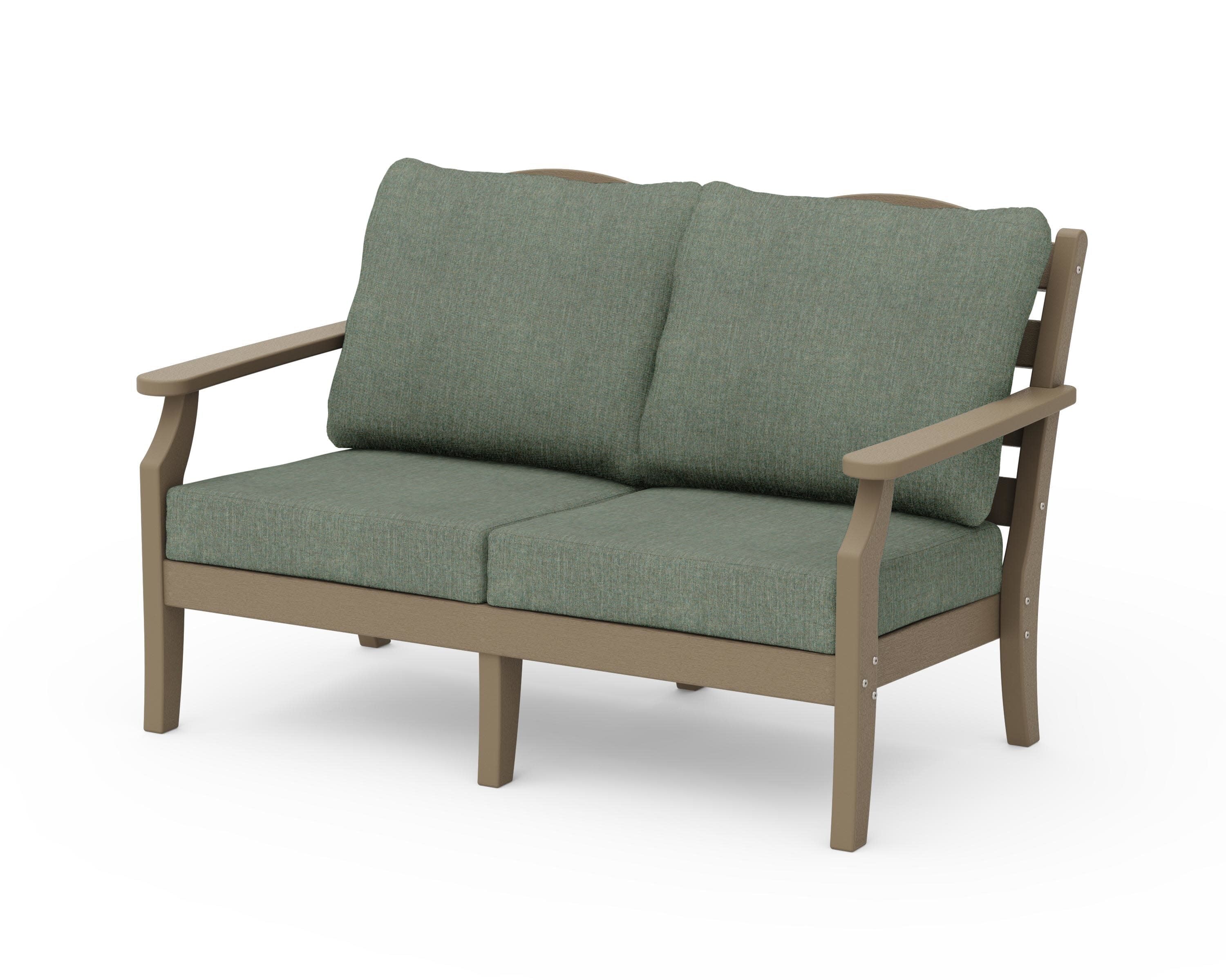 Savannah Deep Seating Loveseat in Vintage Sahara / Cast Sage