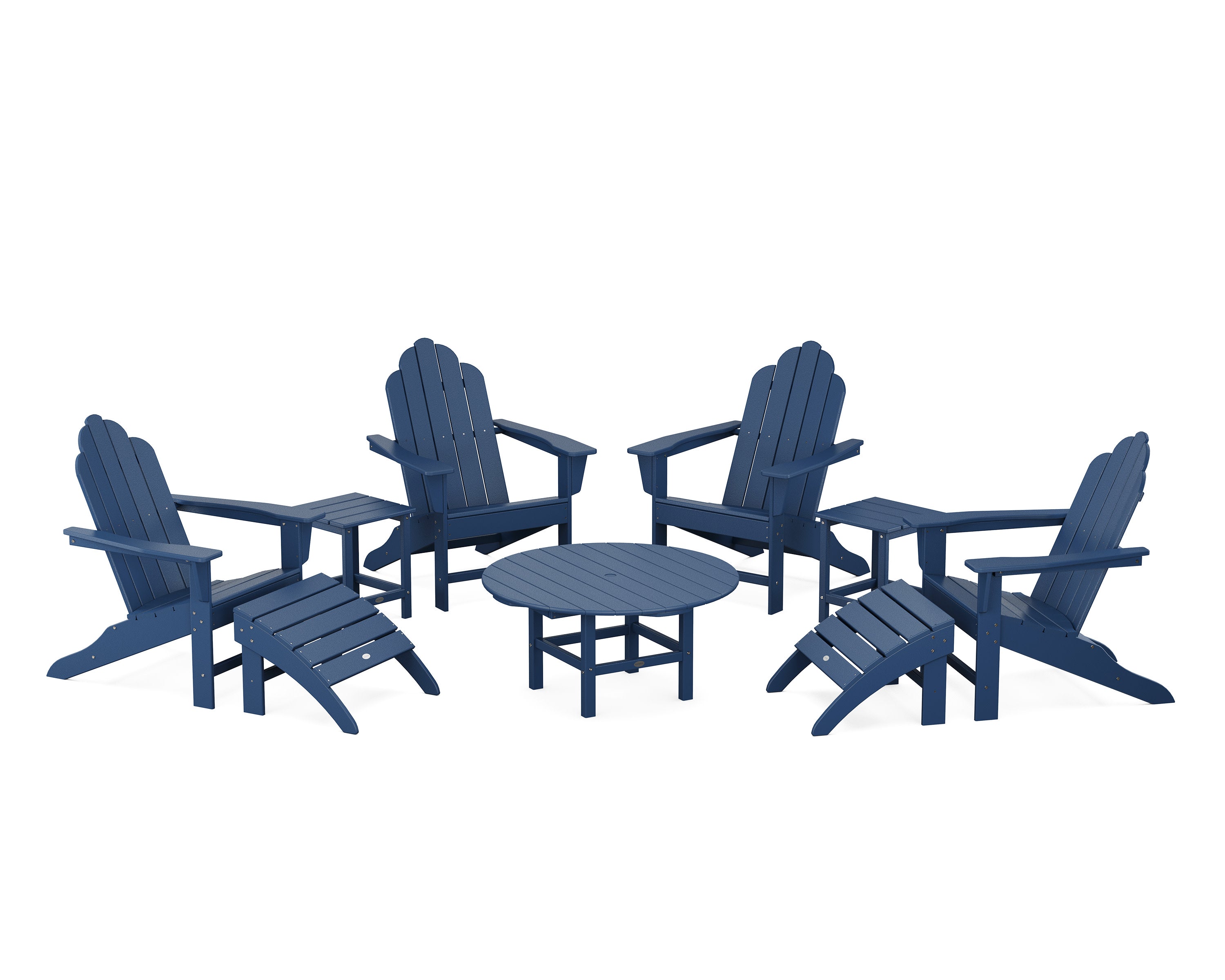 Long Island Adirondack 9-Piece Conversation Group in Navy