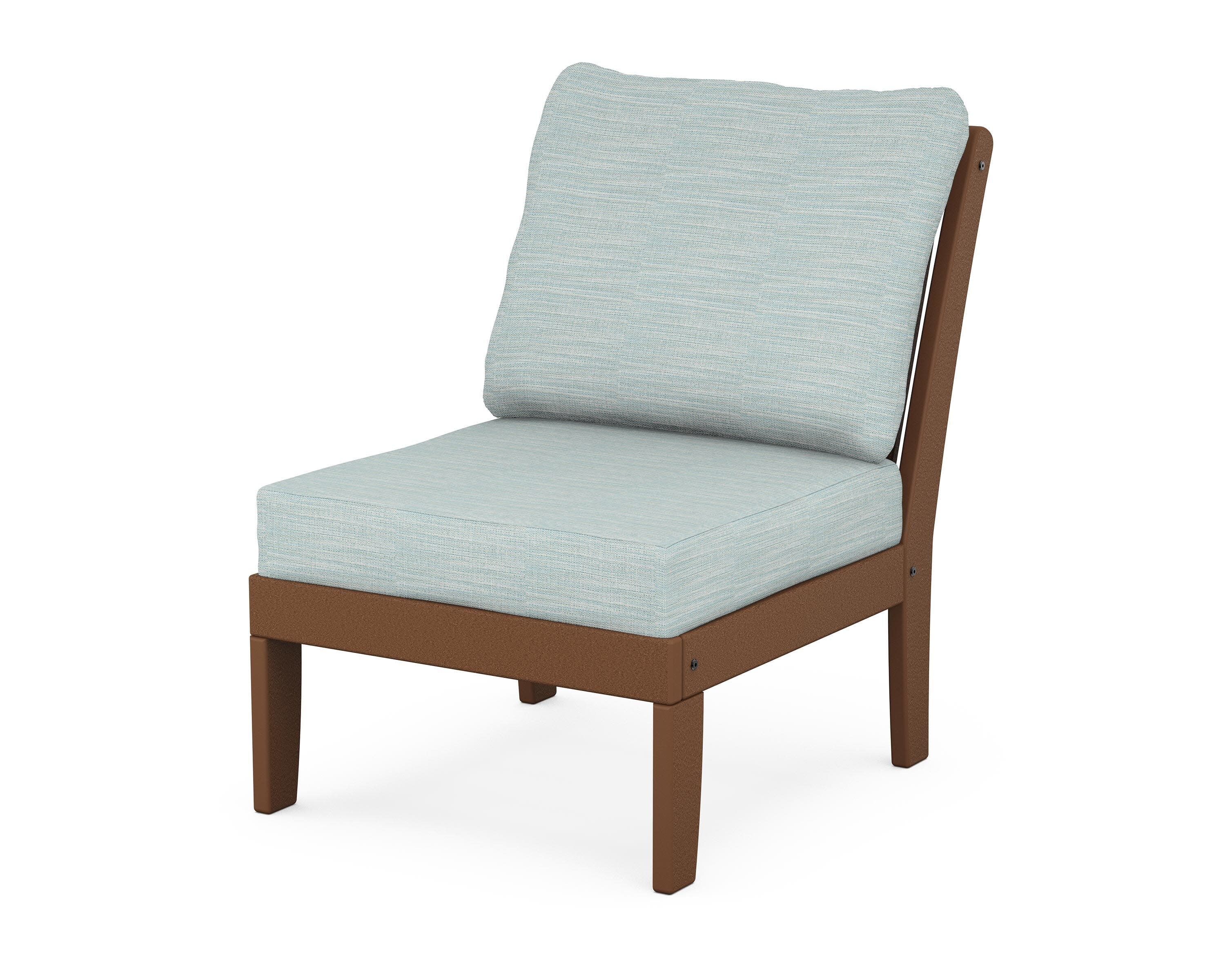 Braxton Modular Armless Chair in Teak / Soothe Mist