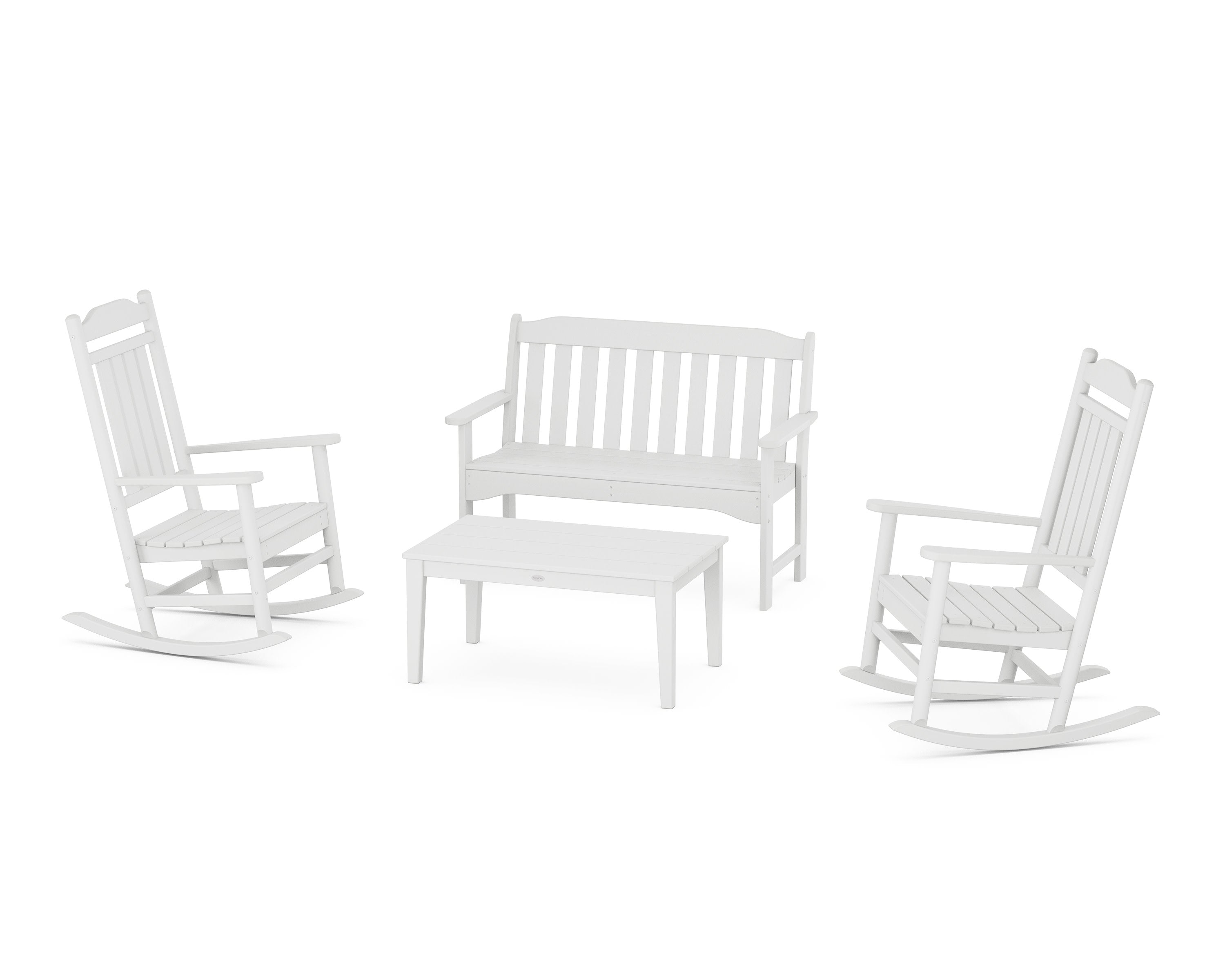 Cottage Legacy Rocking Chair 4-Piece Porch Set in White