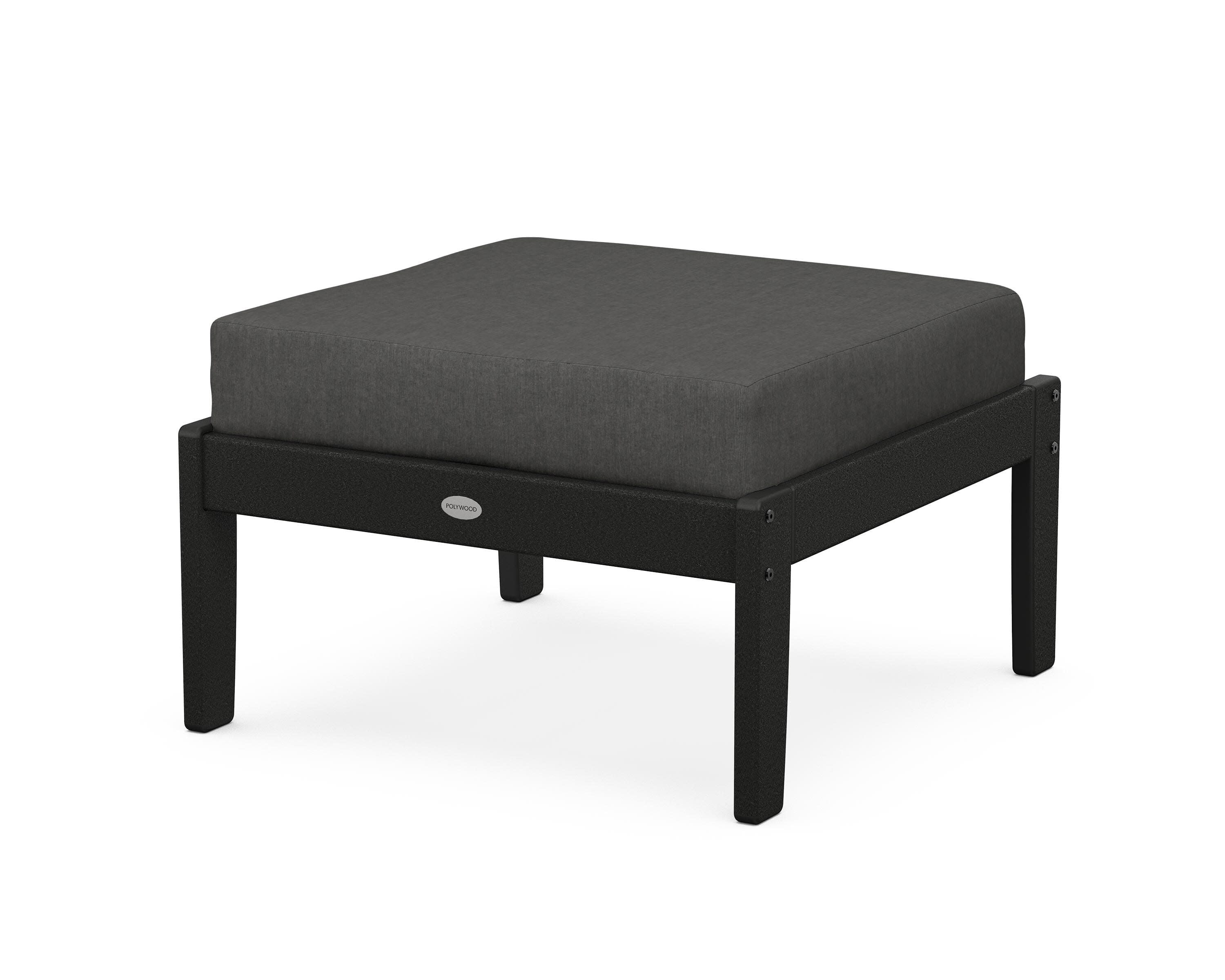 Braxton Deep Seating Ottoman in Black / Spectrum Carbon