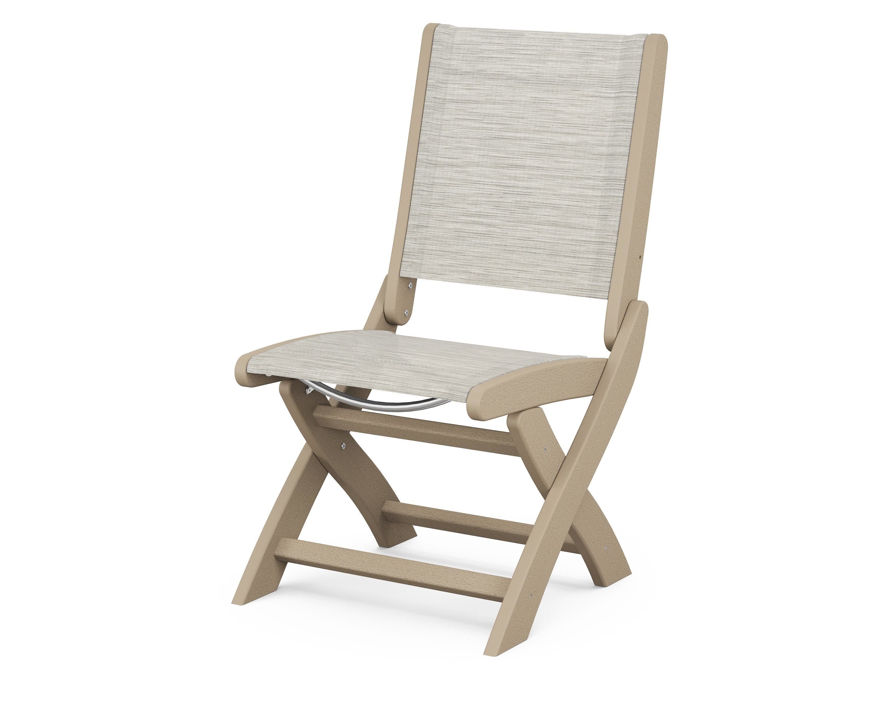 Coastal Folding Side Chair in Vintage Sahara / Birch Sling
