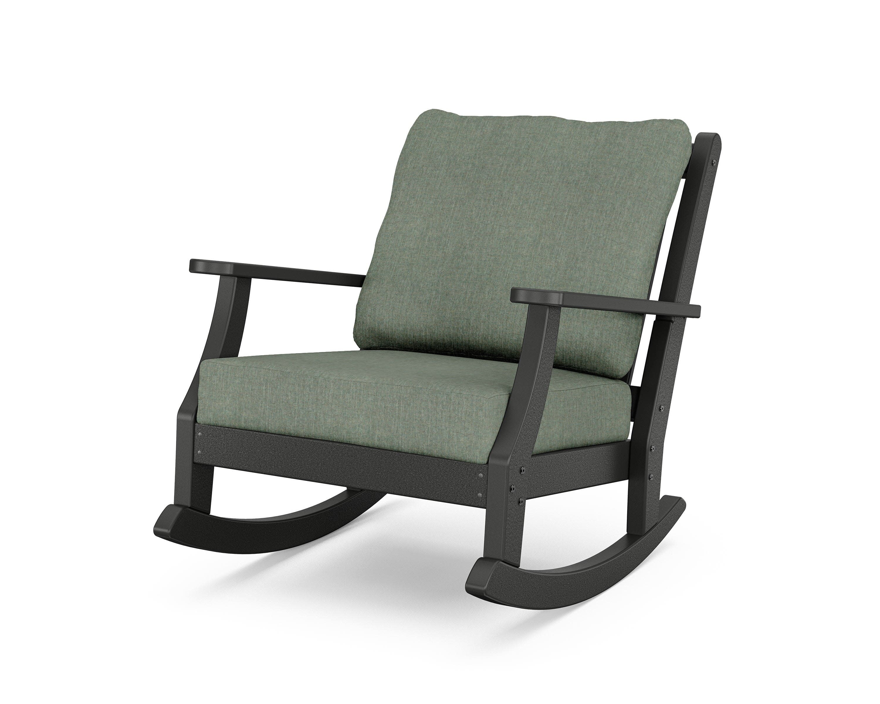 Wovendale Deep Seating Rocking Chair in Black / Cast Sage