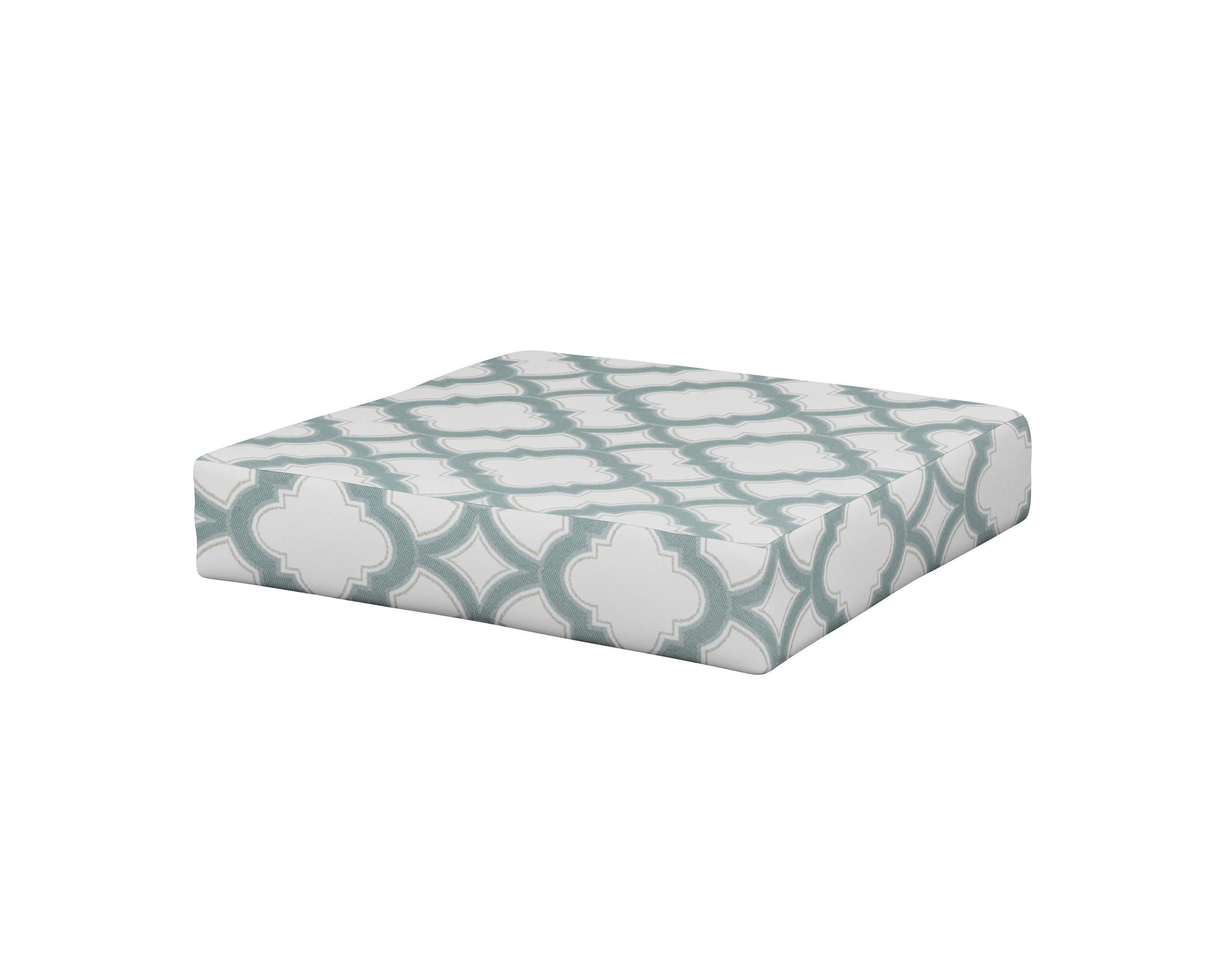 Prescott Ottoman Cushion in Trellis Glacier Spa