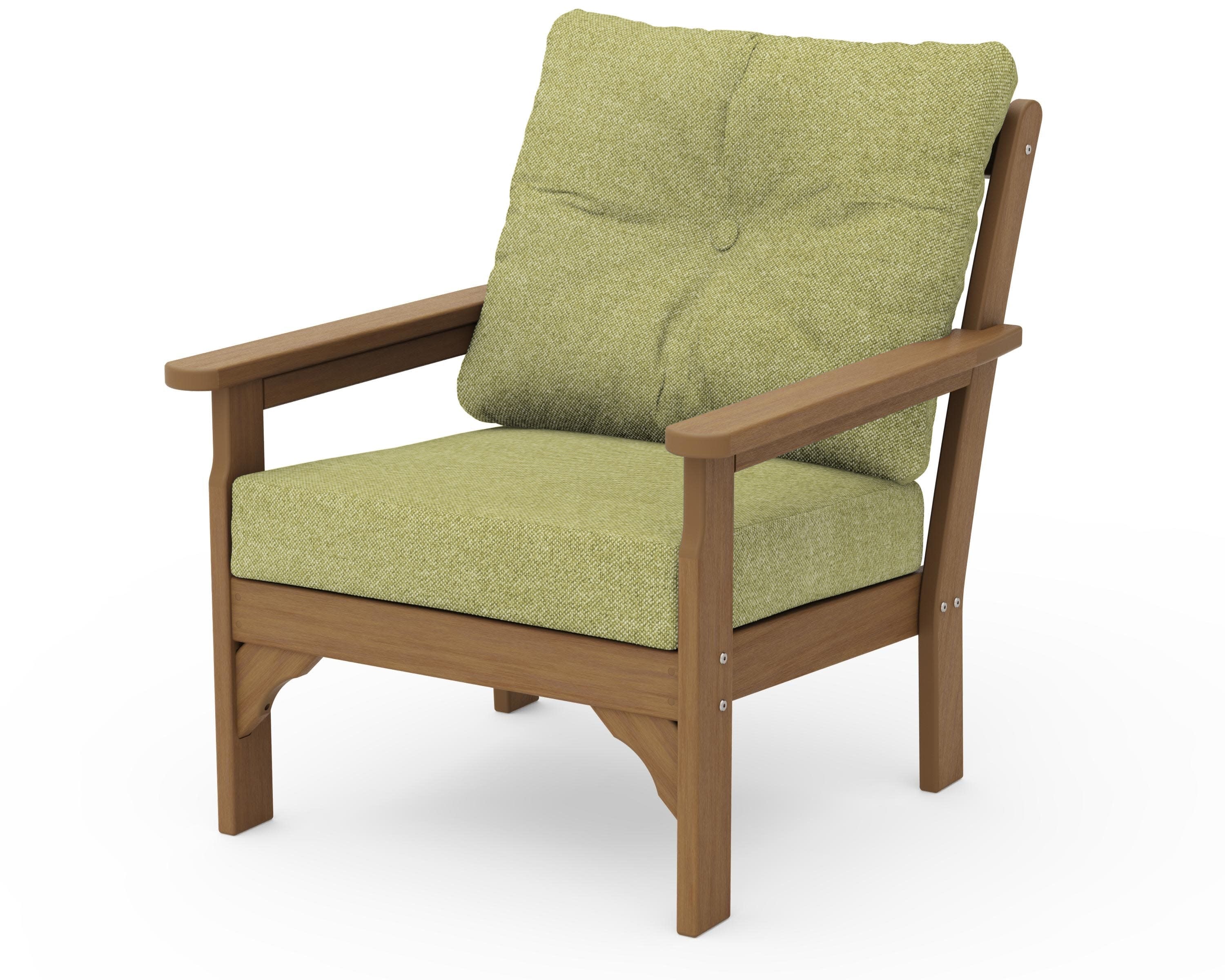 Vineyard Deep Seating Chair in Natural / Chartreuse Boucle