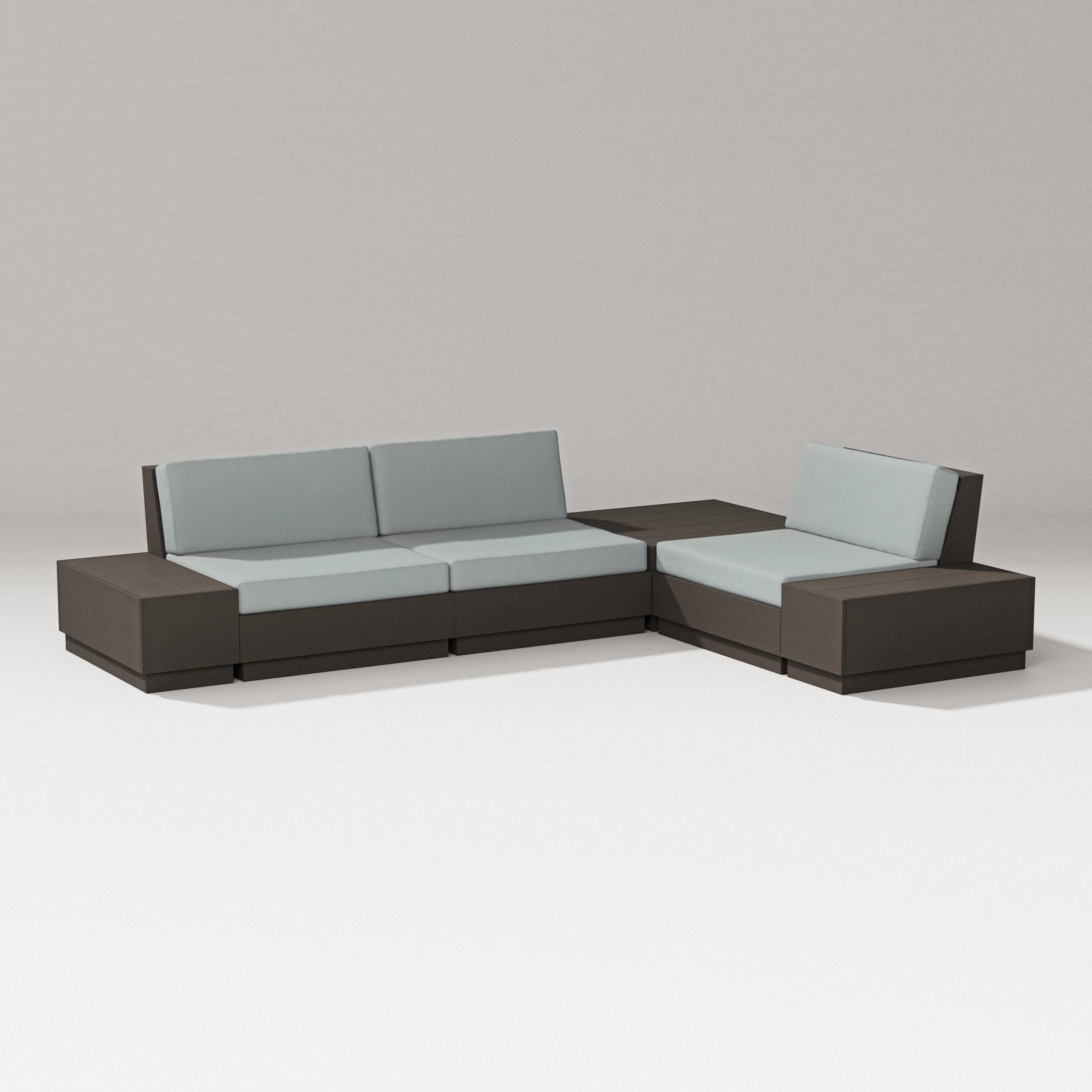 Elevate 6-Piece Corner Sectional in Vintage Coffee / Spa