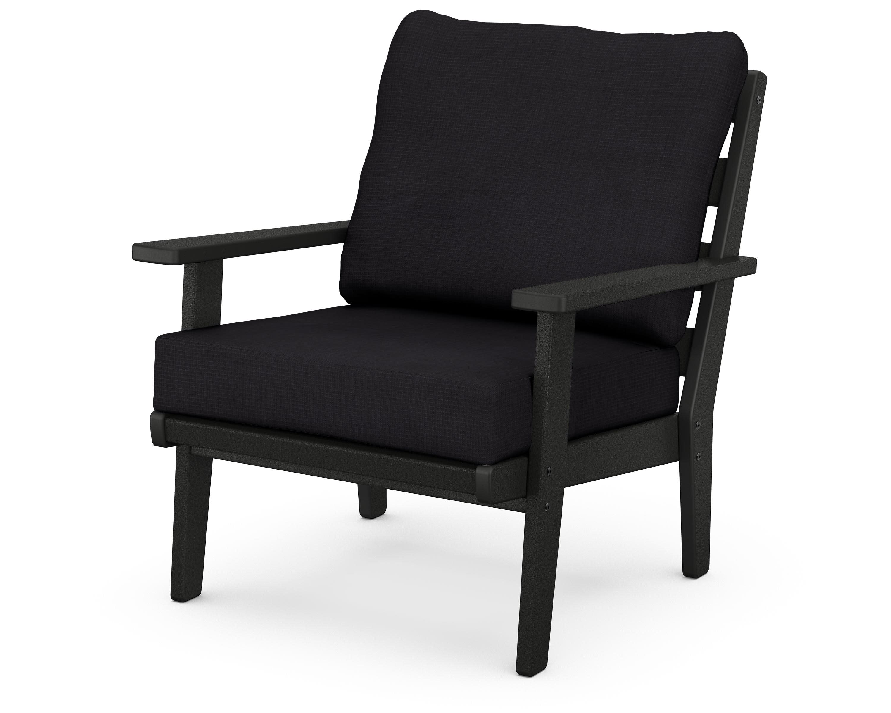 Grant Park Deep Seating Chair in Black / Midnight Linen